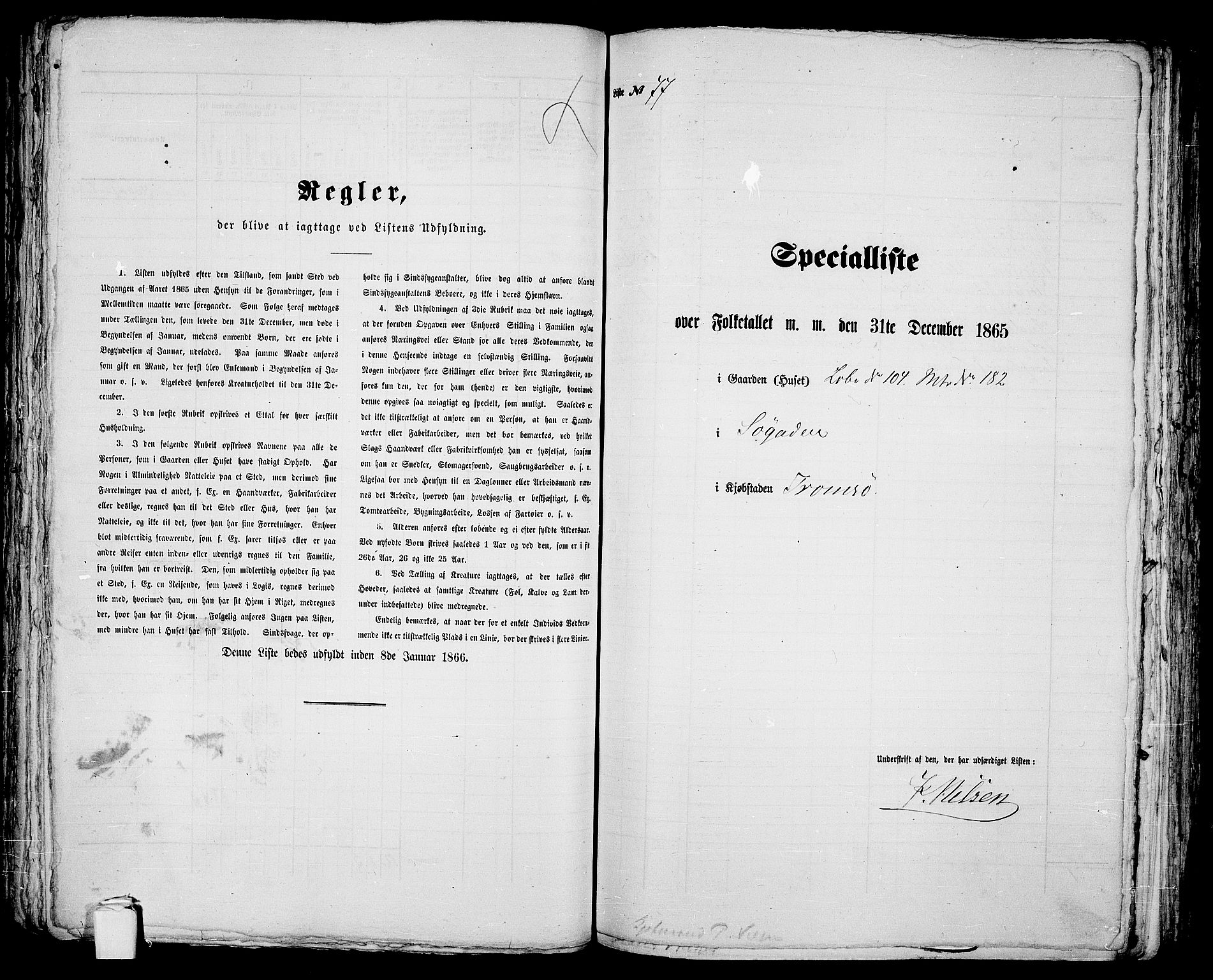 RA, 1865 census for Tromsø, 1865, p. 163