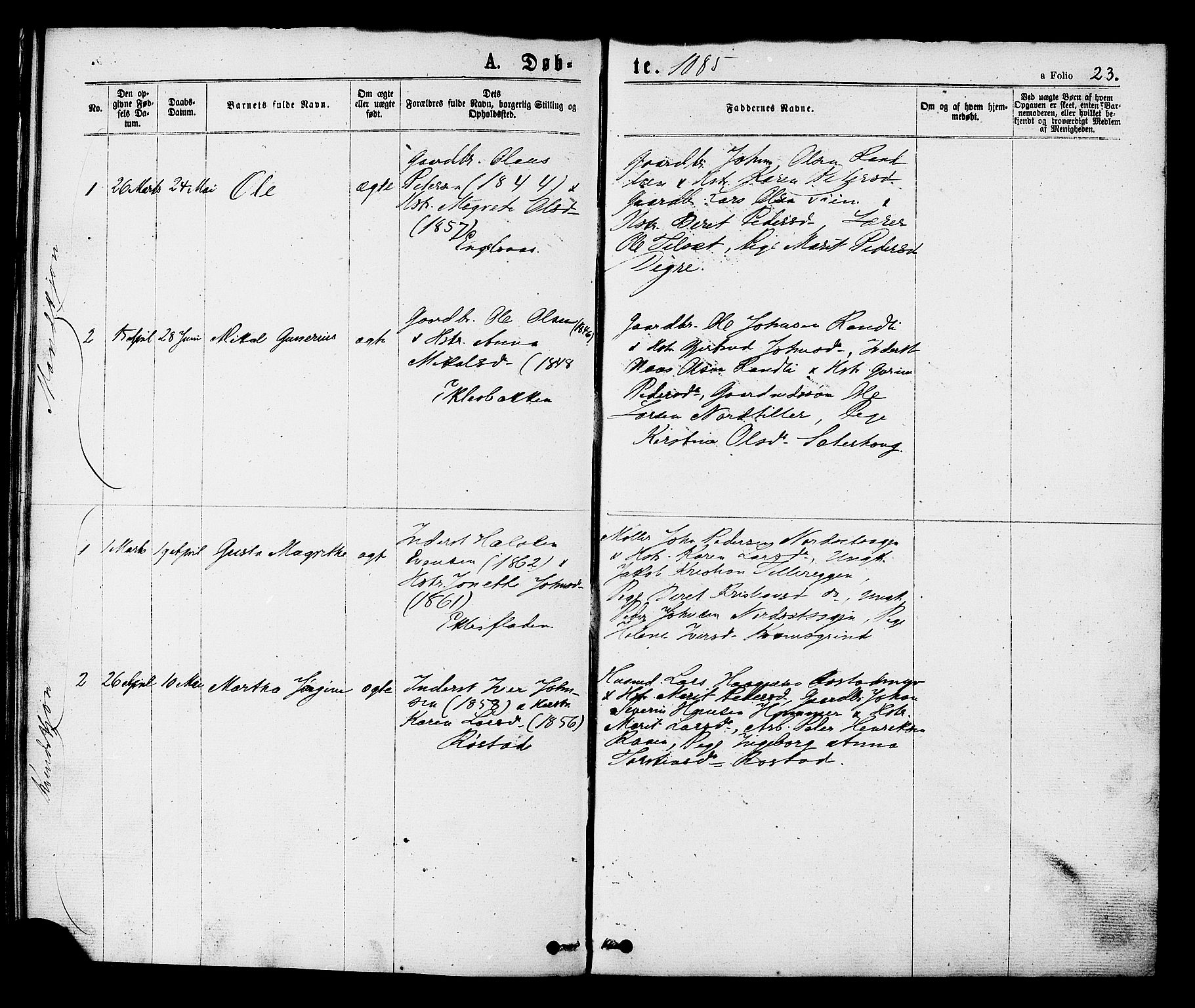 Ministerialprotokoller, klokkerbøker og fødselsregistre - Sør-Trøndelag, SAT/A-1456/608/L0334: Parish register (official) no. 608A03, 1877-1886, p. 23