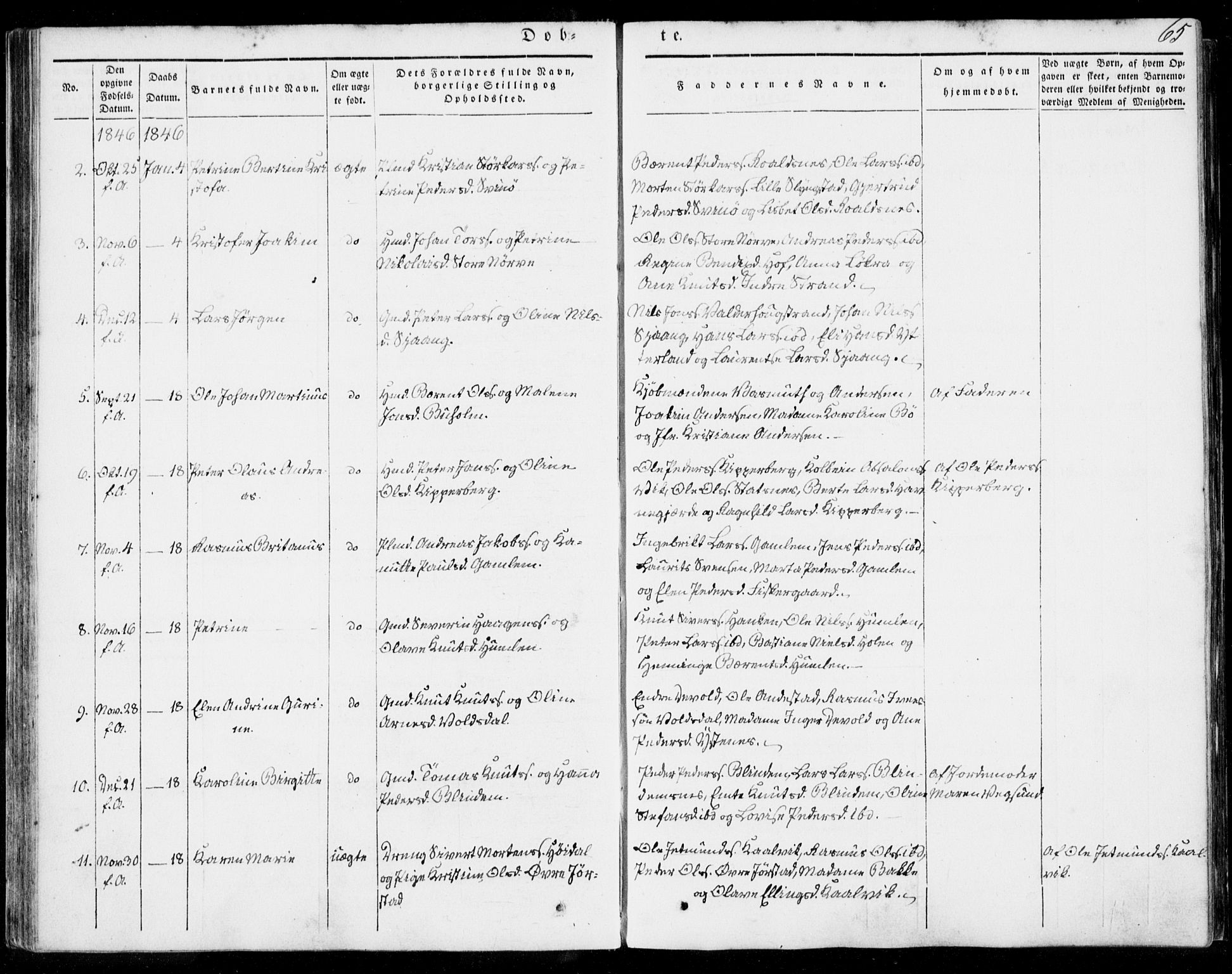 Ministerialprotokoller, klokkerbøker og fødselsregistre - Møre og Romsdal, SAT/A-1454/528/L0396: Parish register (official) no. 528A07, 1839-1847, p. 65