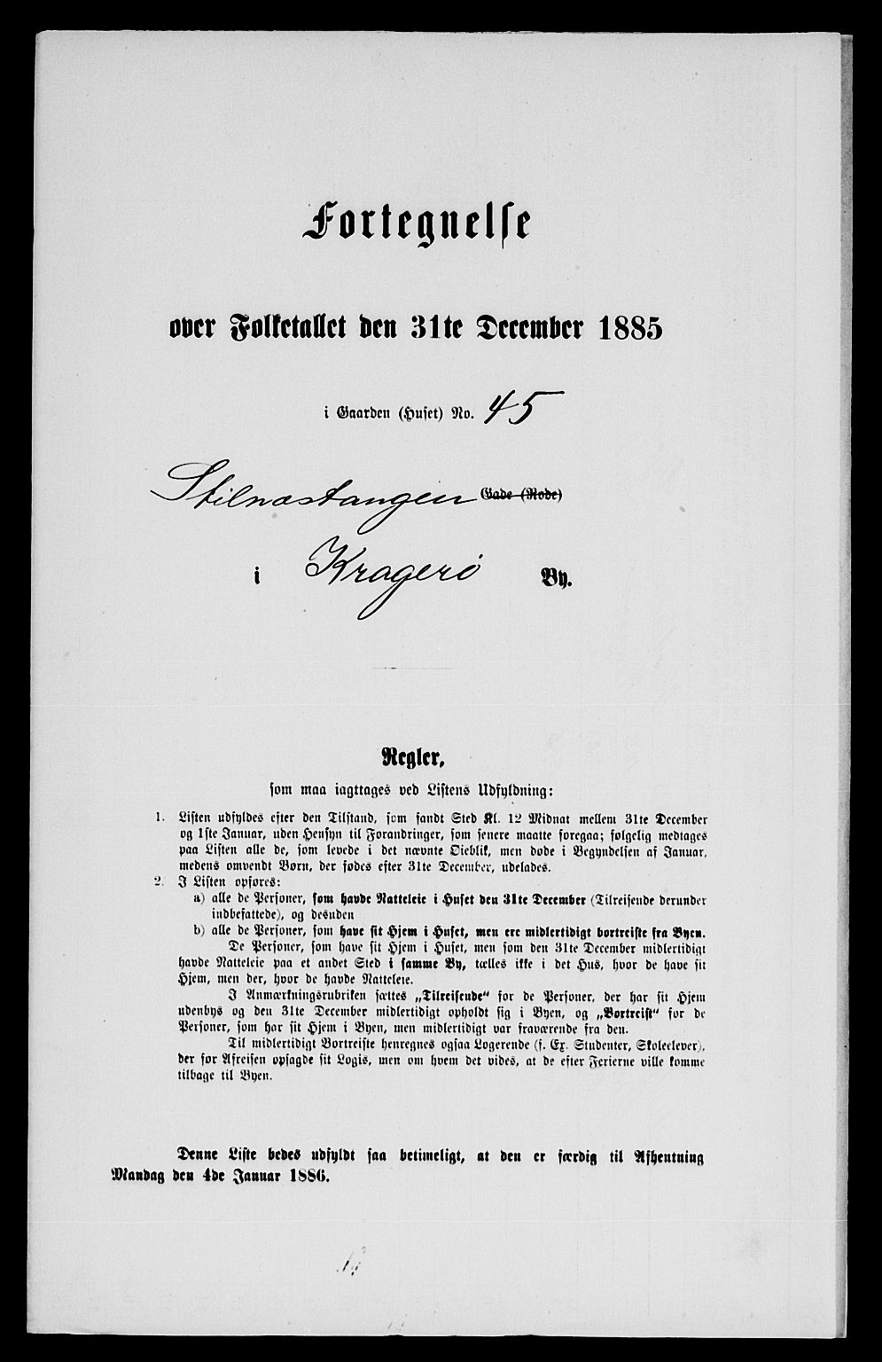 SAKO, 1885 census for 0801 Kragerø, 1885, p. 95