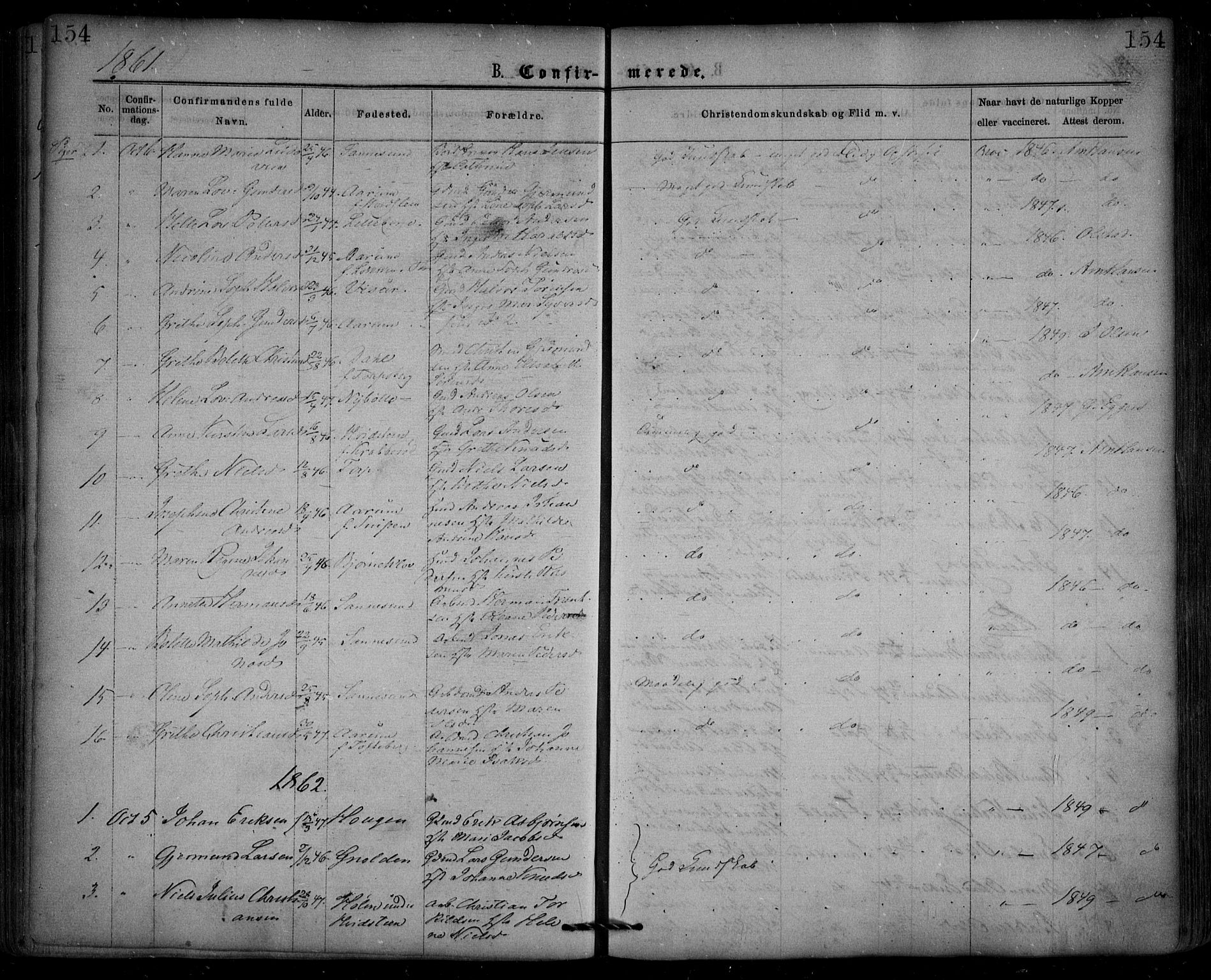 Borge prestekontor Kirkebøker, SAO/A-10903/F/Fa/L0006: Parish register (official) no. I 6, 1861-1874, p. 154