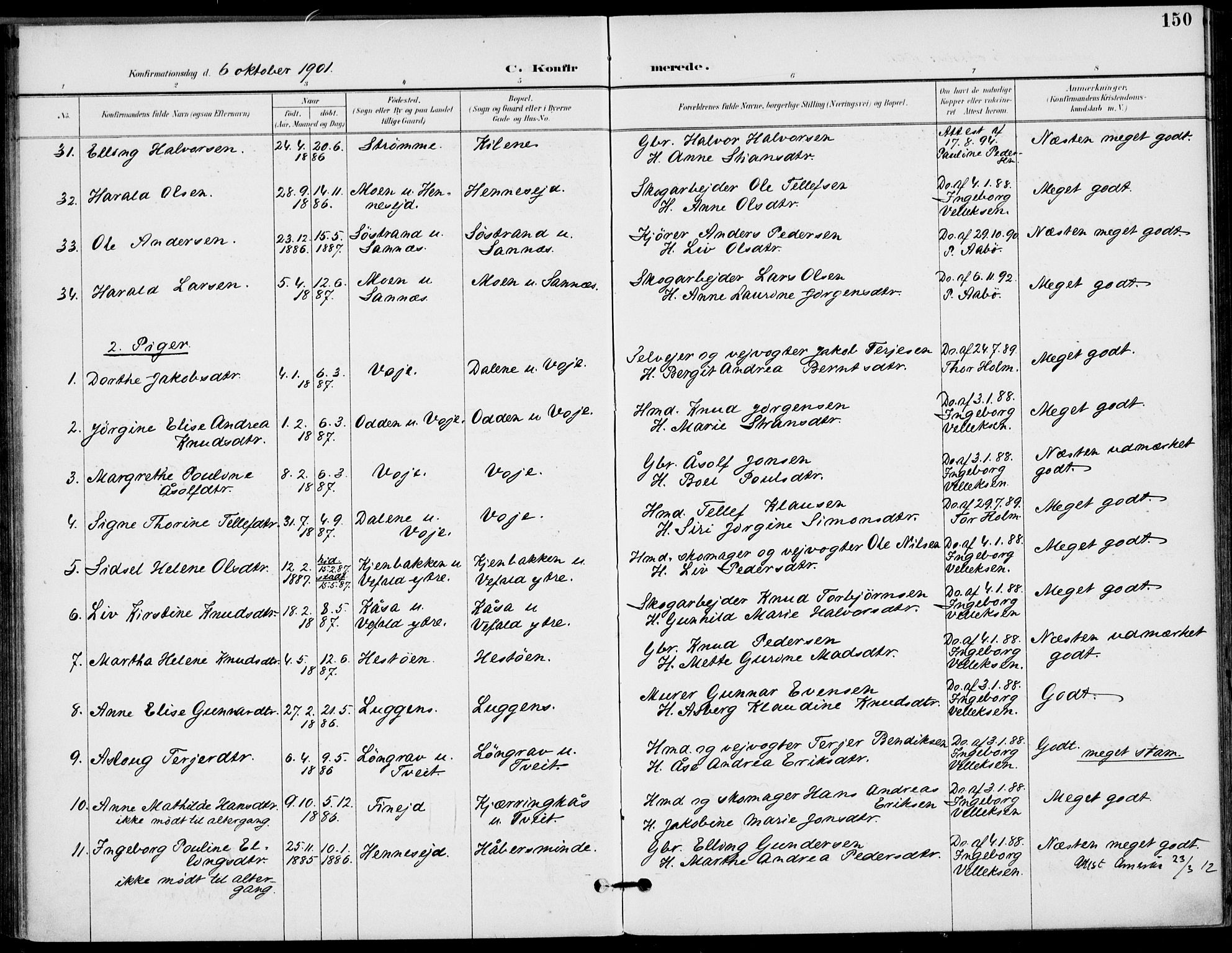 Drangedal kirkebøker, SAKO/A-258/F/Fa/L0012: Parish register (official) no. 12, 1895-1905, p. 150