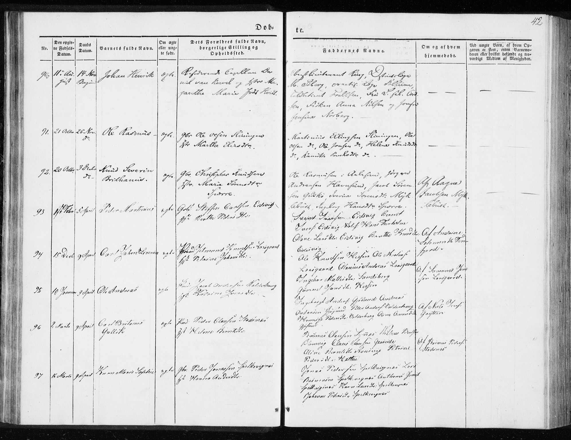 Ministerialprotokoller, klokkerbøker og fødselsregistre - Møre og Romsdal, SAT/A-1454/528/L0415: Curate's parish register no. 528B03, 1843-1852, p. 42