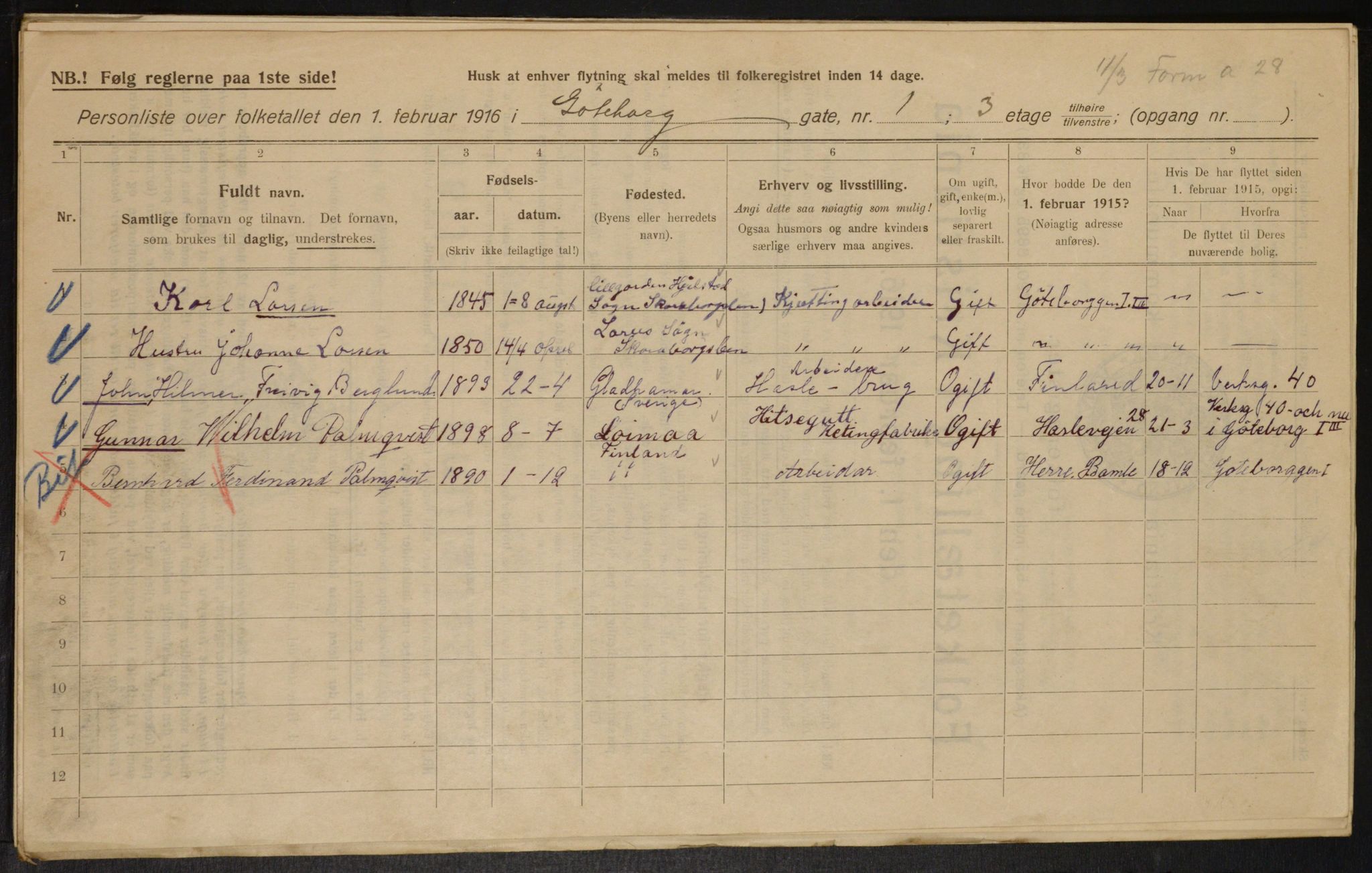 OBA, Municipal Census 1916 for Kristiania, 1916, p. 33251