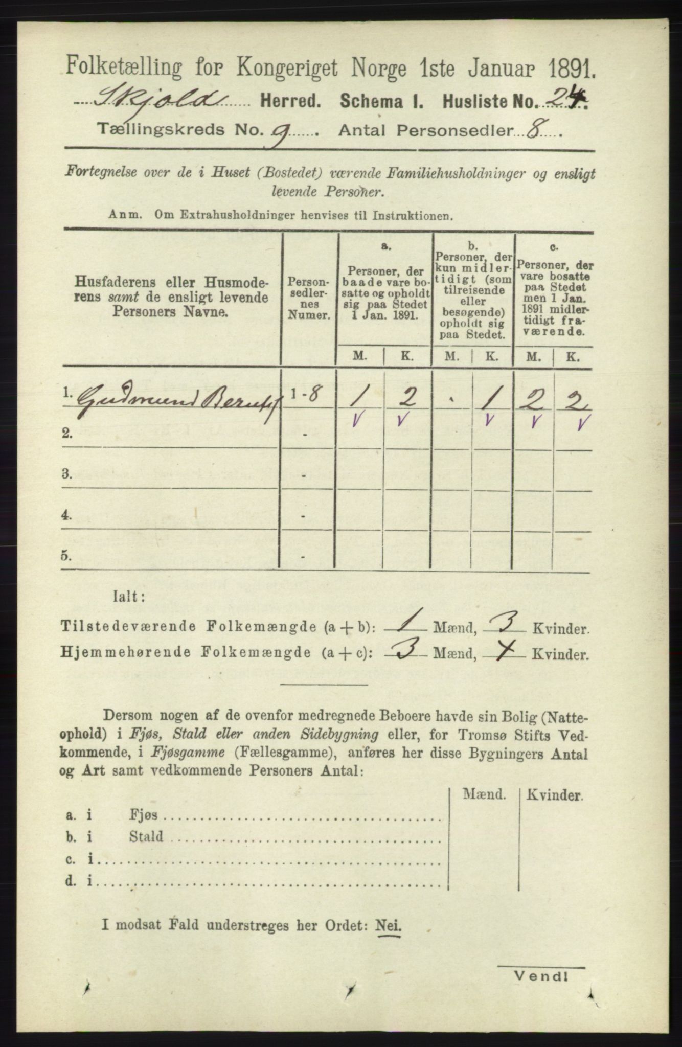 RA, 1891 census for 1154 Skjold, 1891, p. 1770