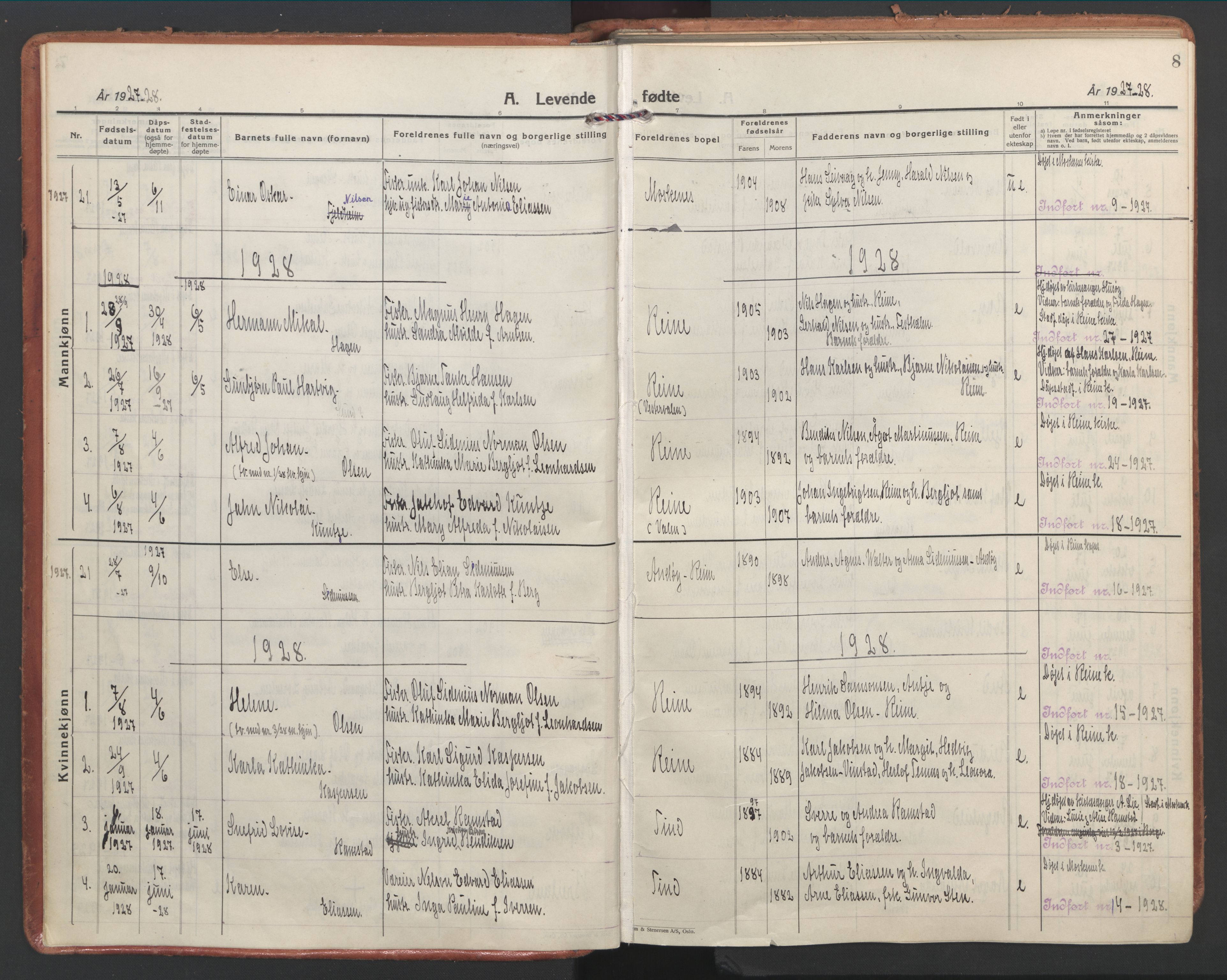 Ministerialprotokoller, klokkerbøker og fødselsregistre - Nordland, AV/SAT-A-1459/886/L1223: Parish register (official) no. 886A05, 1926-1938, p. 8