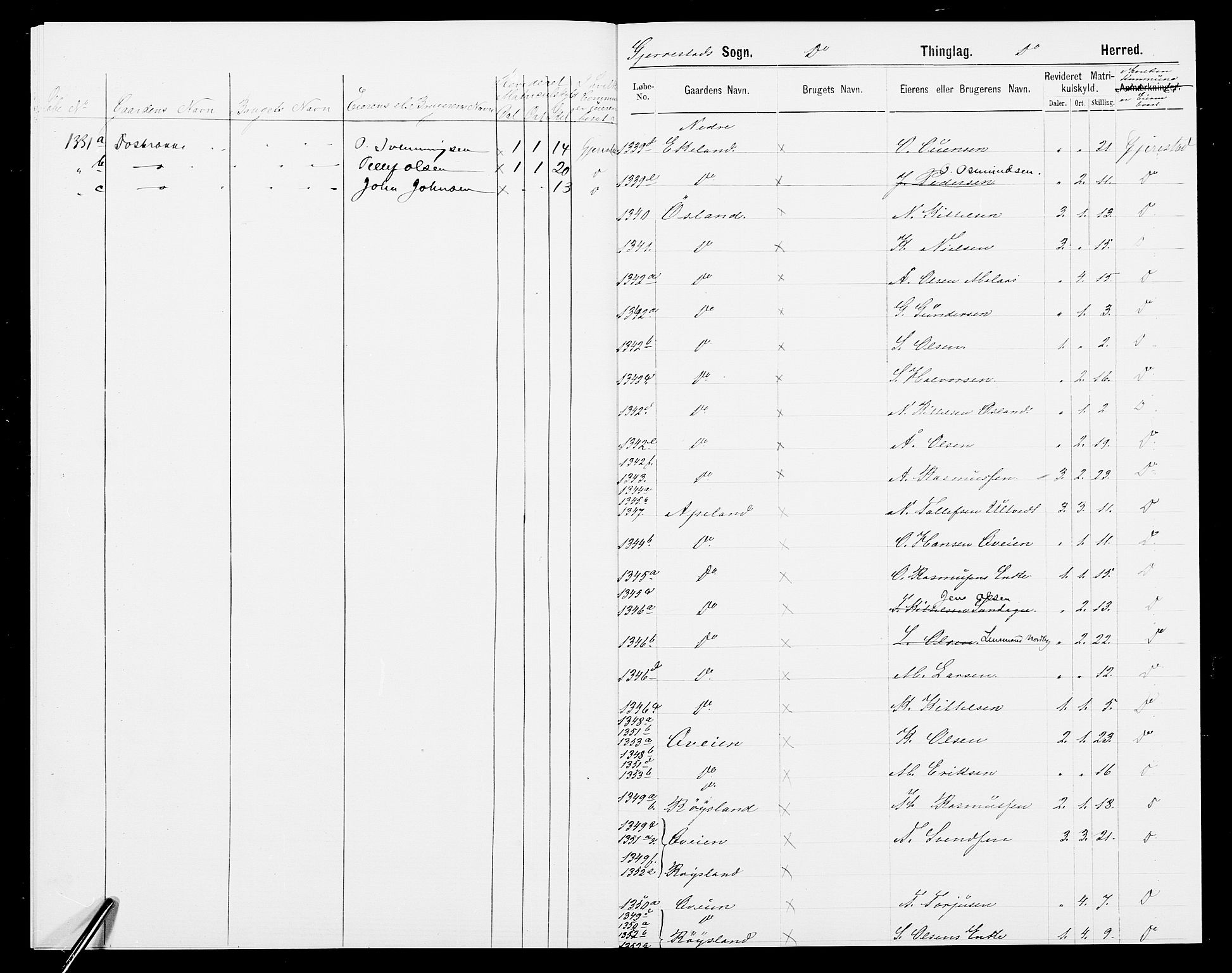 SAK, 1875 census for 0911P Gjerstad, 1875, p. 13