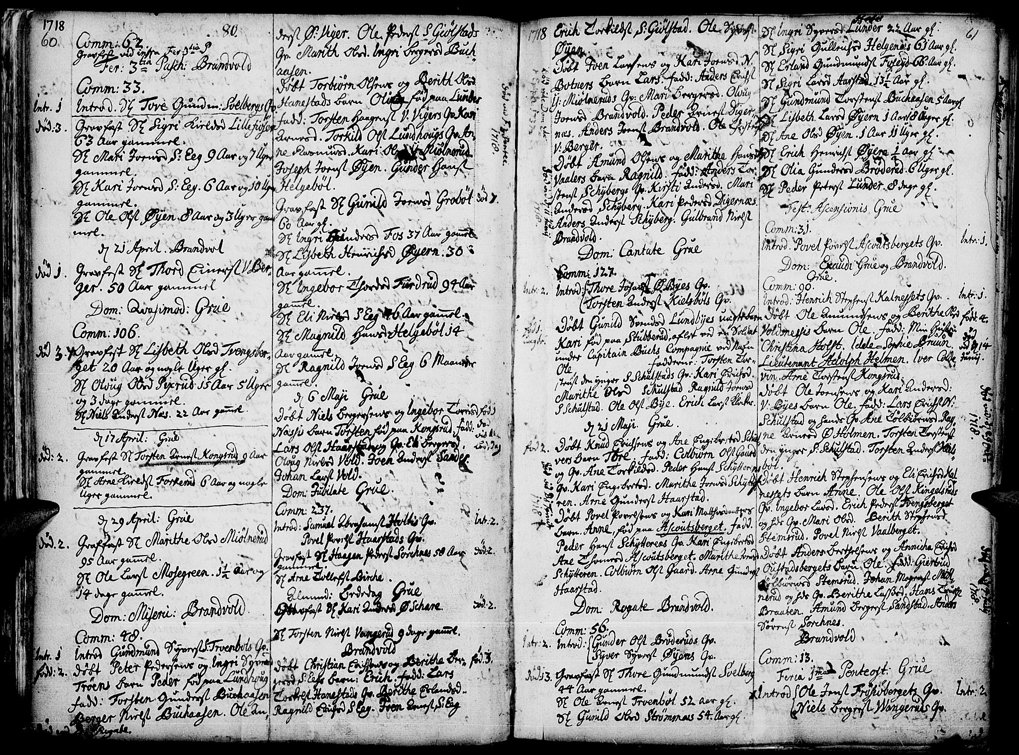 Grue prestekontor, AV/SAH-PREST-036/H/Ha/Haa/L0001: Parish register (official) no. 1, 1712-1748, p. 60-61