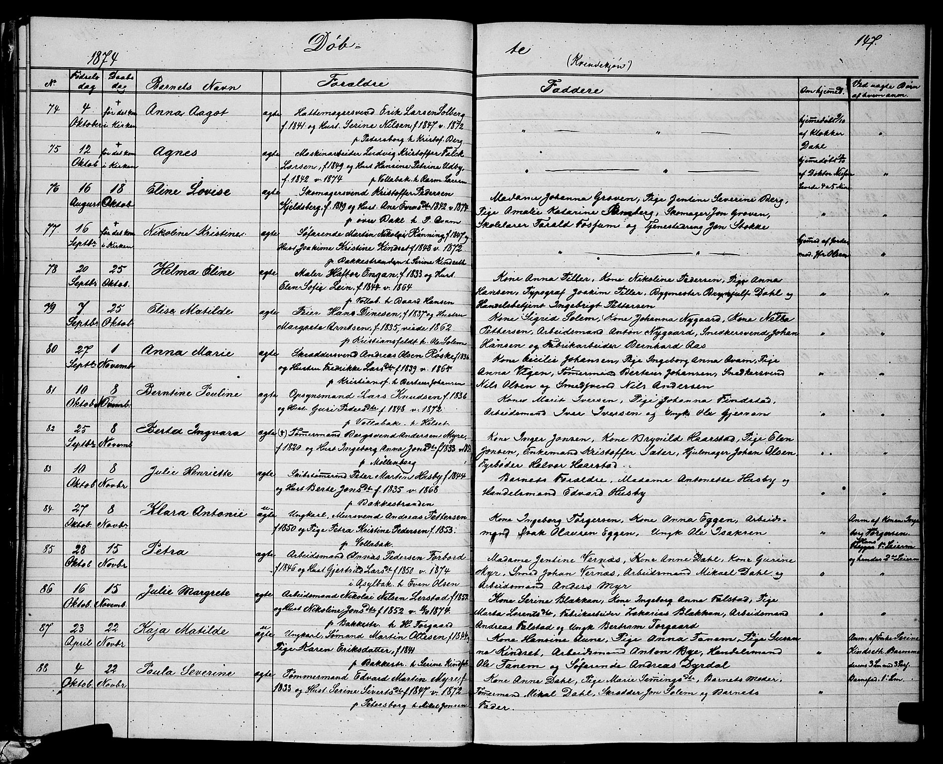 Ministerialprotokoller, klokkerbøker og fødselsregistre - Sør-Trøndelag, SAT/A-1456/604/L0220: Parish register (copy) no. 604C03, 1870-1885, p. 147