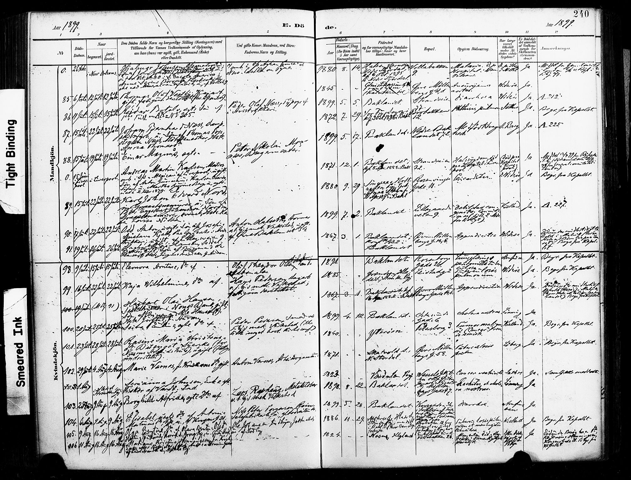 Ministerialprotokoller, klokkerbøker og fødselsregistre - Sør-Trøndelag, AV/SAT-A-1456/604/L0198: Parish register (official) no. 604A19, 1893-1900, p. 240