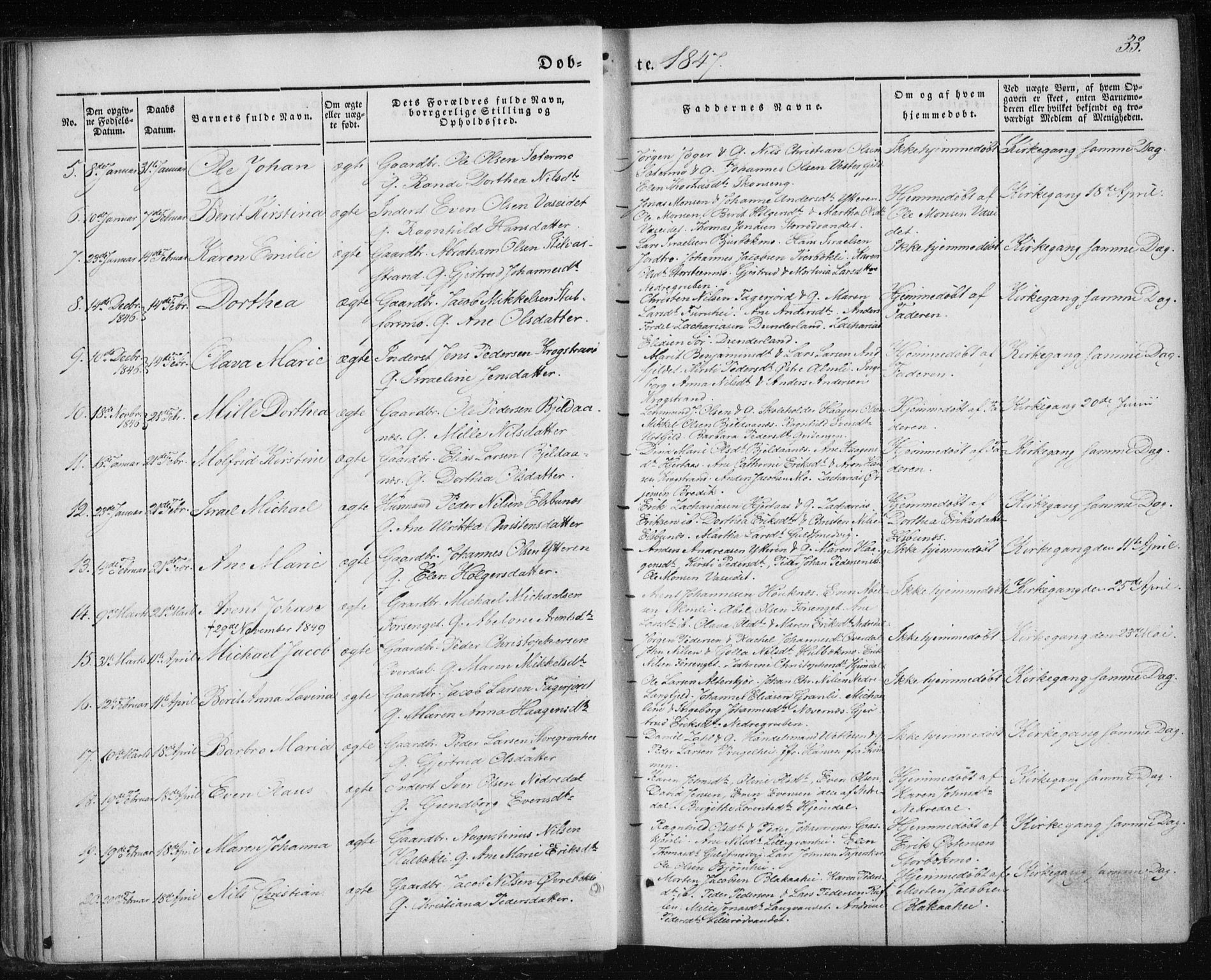 Ministerialprotokoller, klokkerbøker og fødselsregistre - Nordland, AV/SAT-A-1459/827/L0391: Parish register (official) no. 827A03, 1842-1852, p. 33