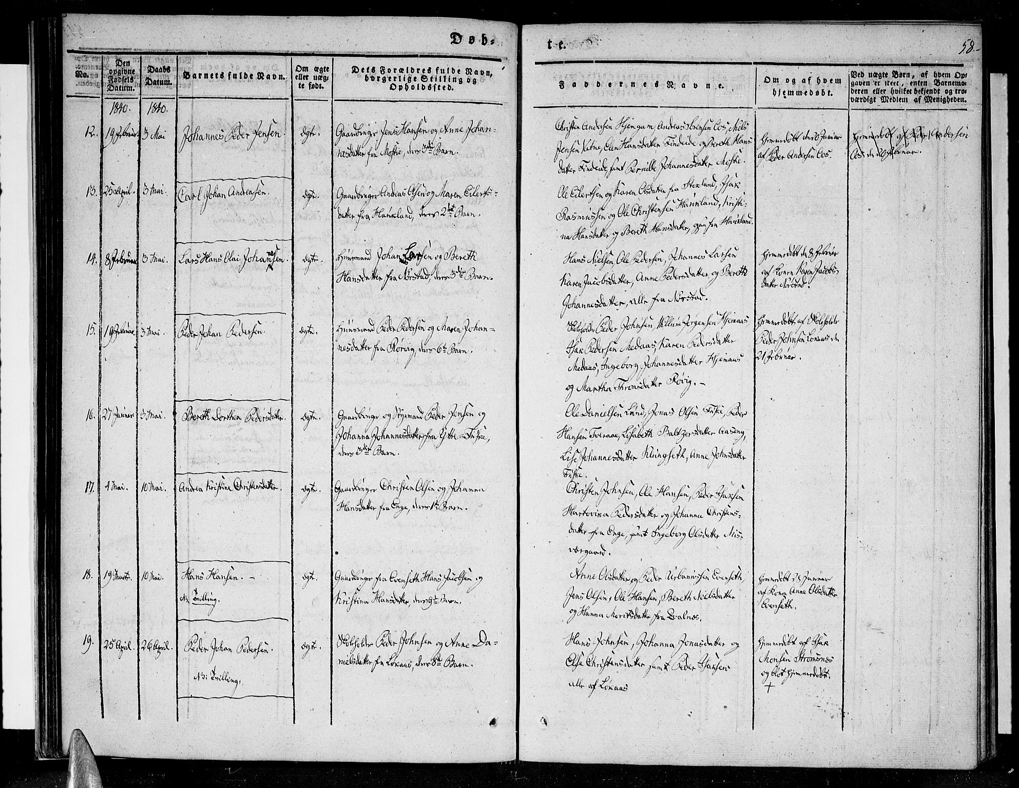 Ministerialprotokoller, klokkerbøker og fødselsregistre - Nordland, AV/SAT-A-1459/852/L0737: Parish register (official) no. 852A07, 1833-1849, p. 58