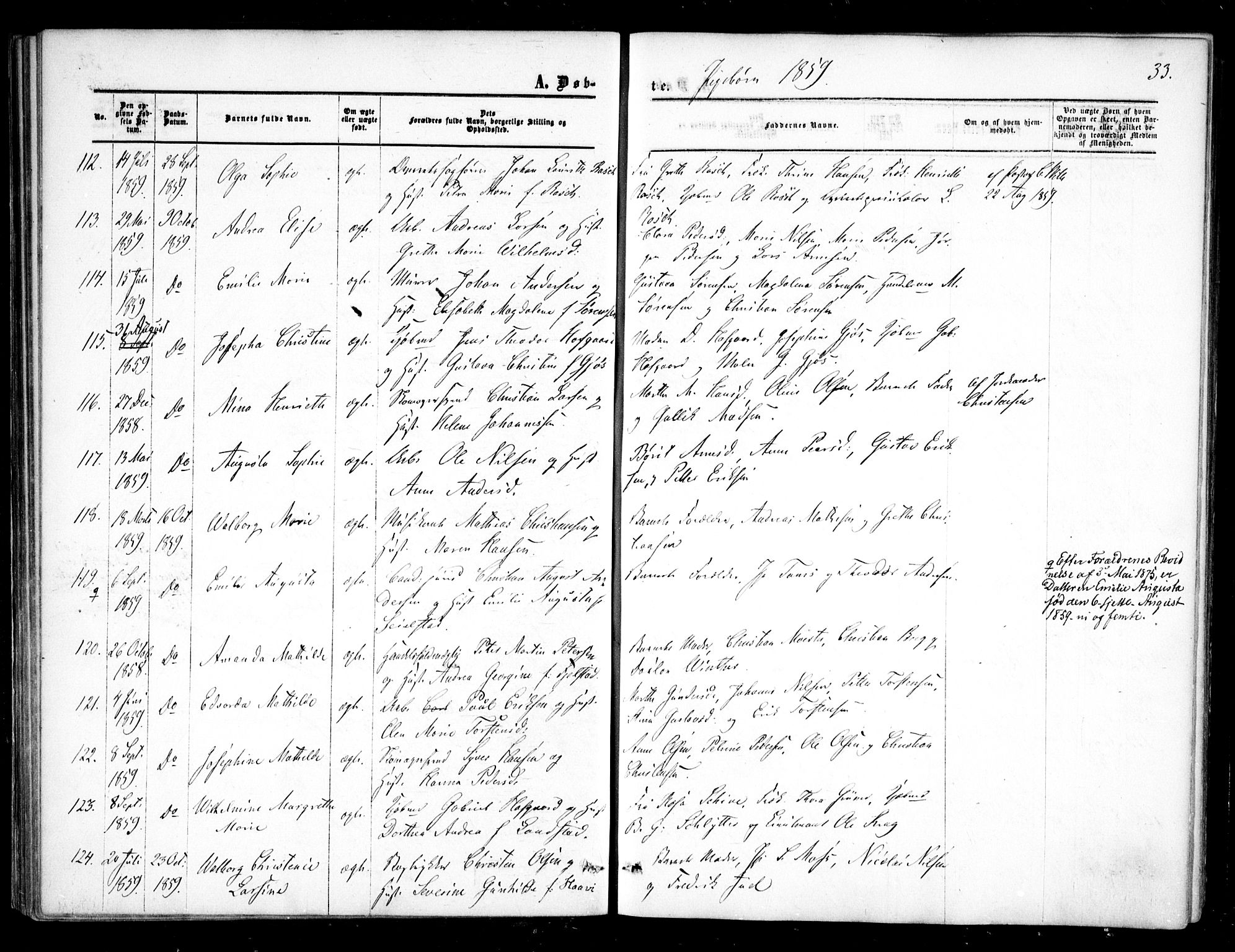 Halden prestekontor Kirkebøker, AV/SAO-A-10909/F/Fa/L0007: Parish register (official) no. I 7, 1857-1865, p. 33