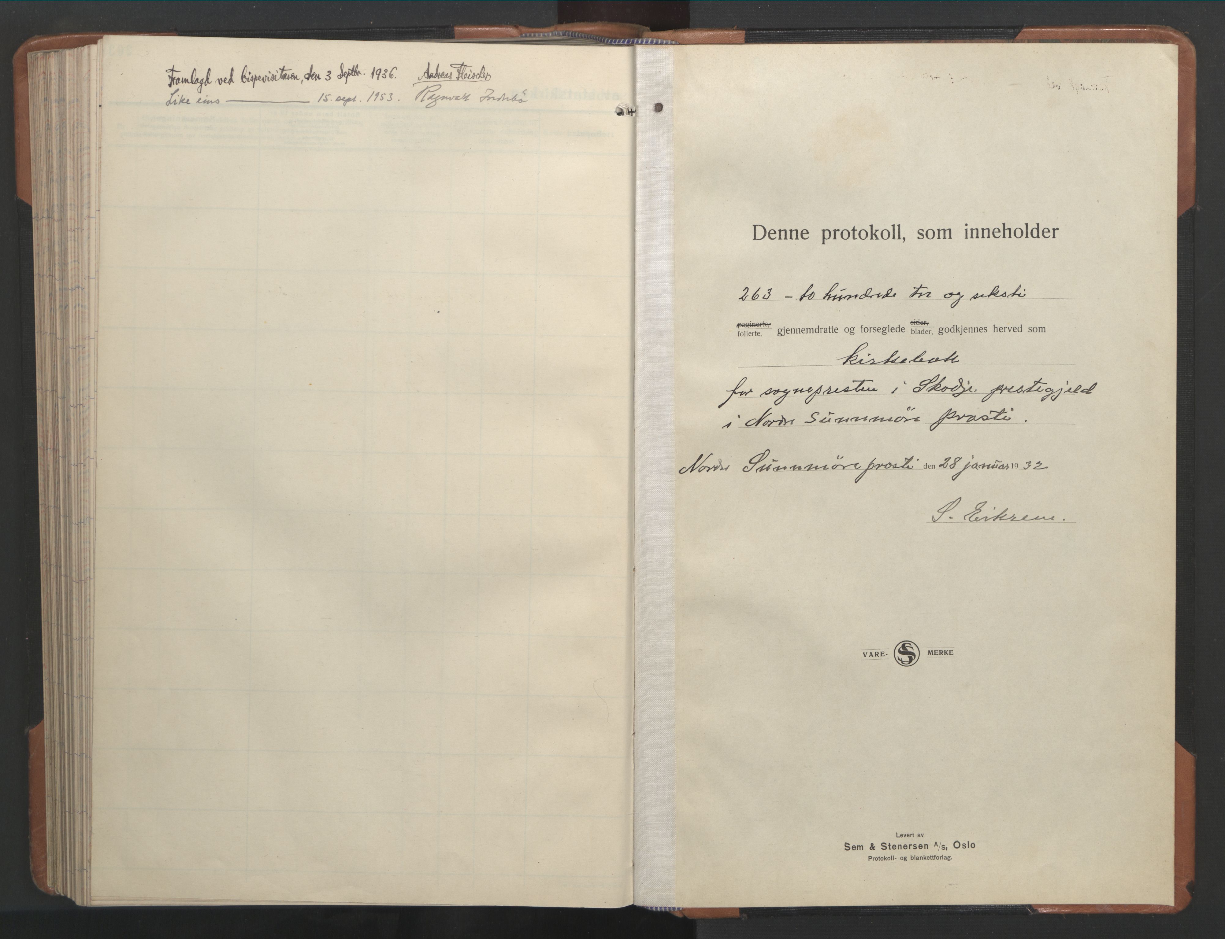 Ministerialprotokoller, klokkerbøker og fødselsregistre - Møre og Romsdal, SAT/A-1454/524/L0367: Parish register (copy) no. 524C08, 1932-1951