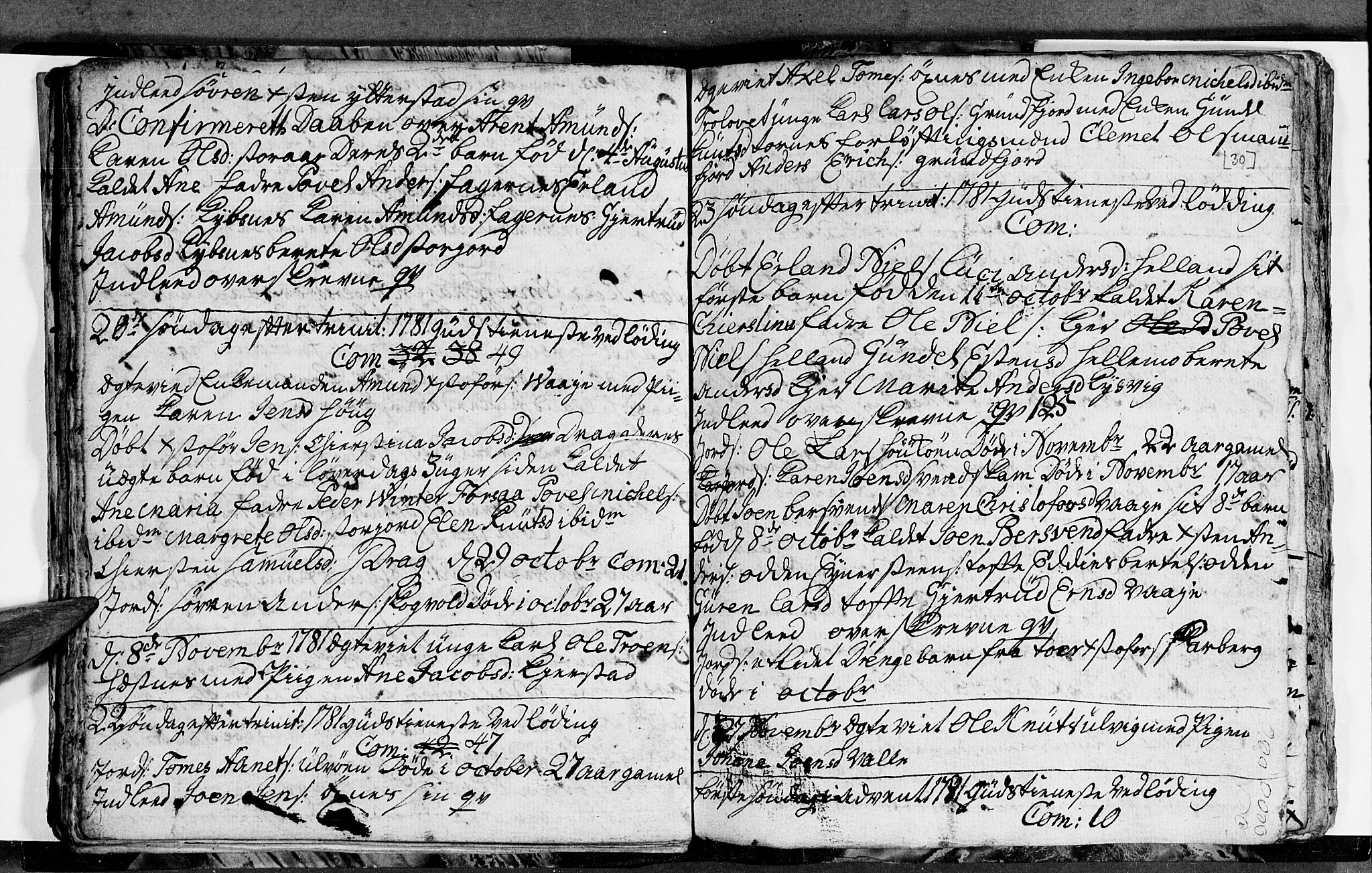 Ministerialprotokoller, klokkerbøker og fødselsregistre - Nordland, AV/SAT-A-1459/872/L1030: Parish register (official) no. 872A05, 1775-1786, p. 30