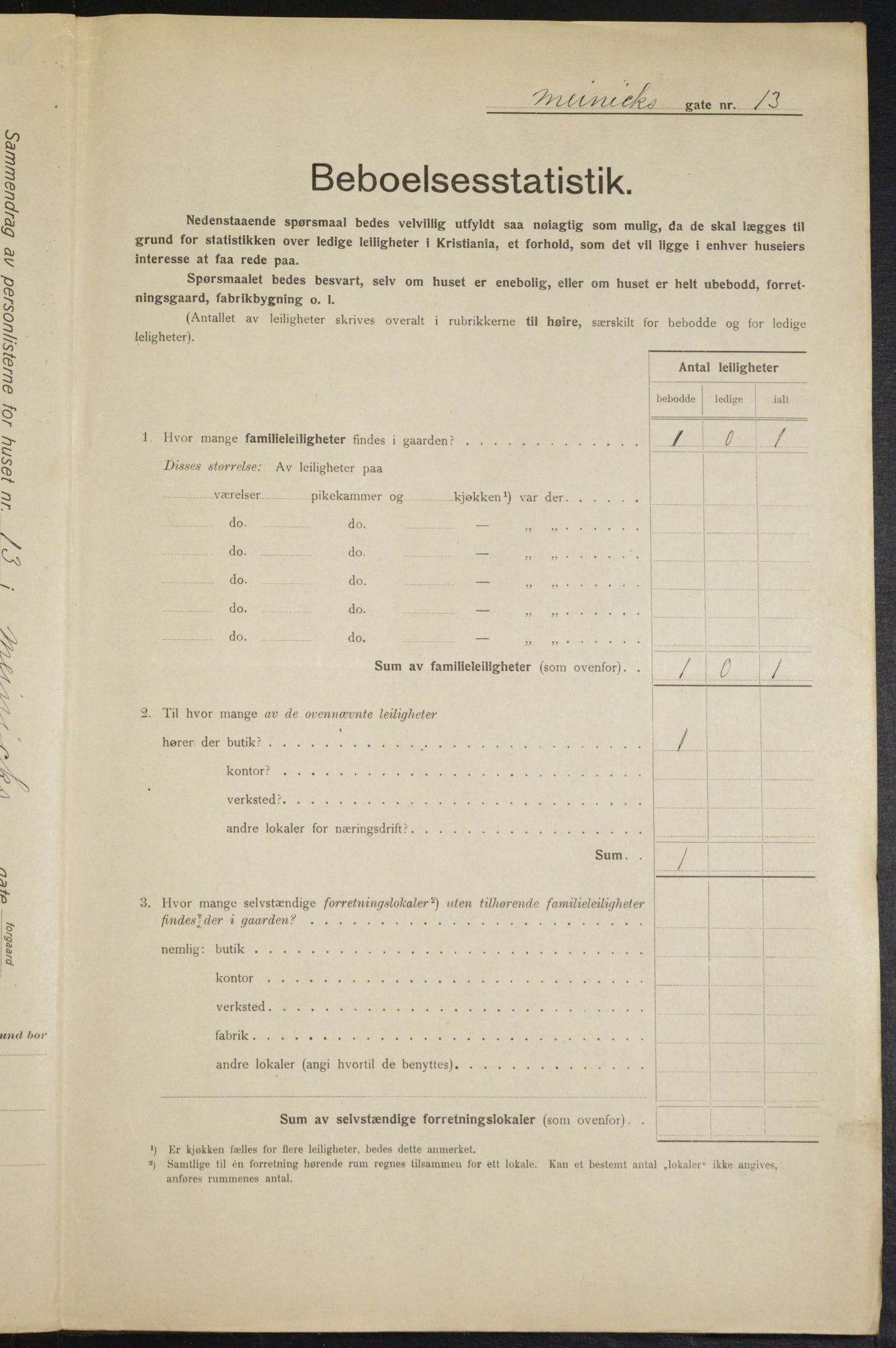 OBA, Municipal Census 1915 for Kristiania, 1915, p. 1172