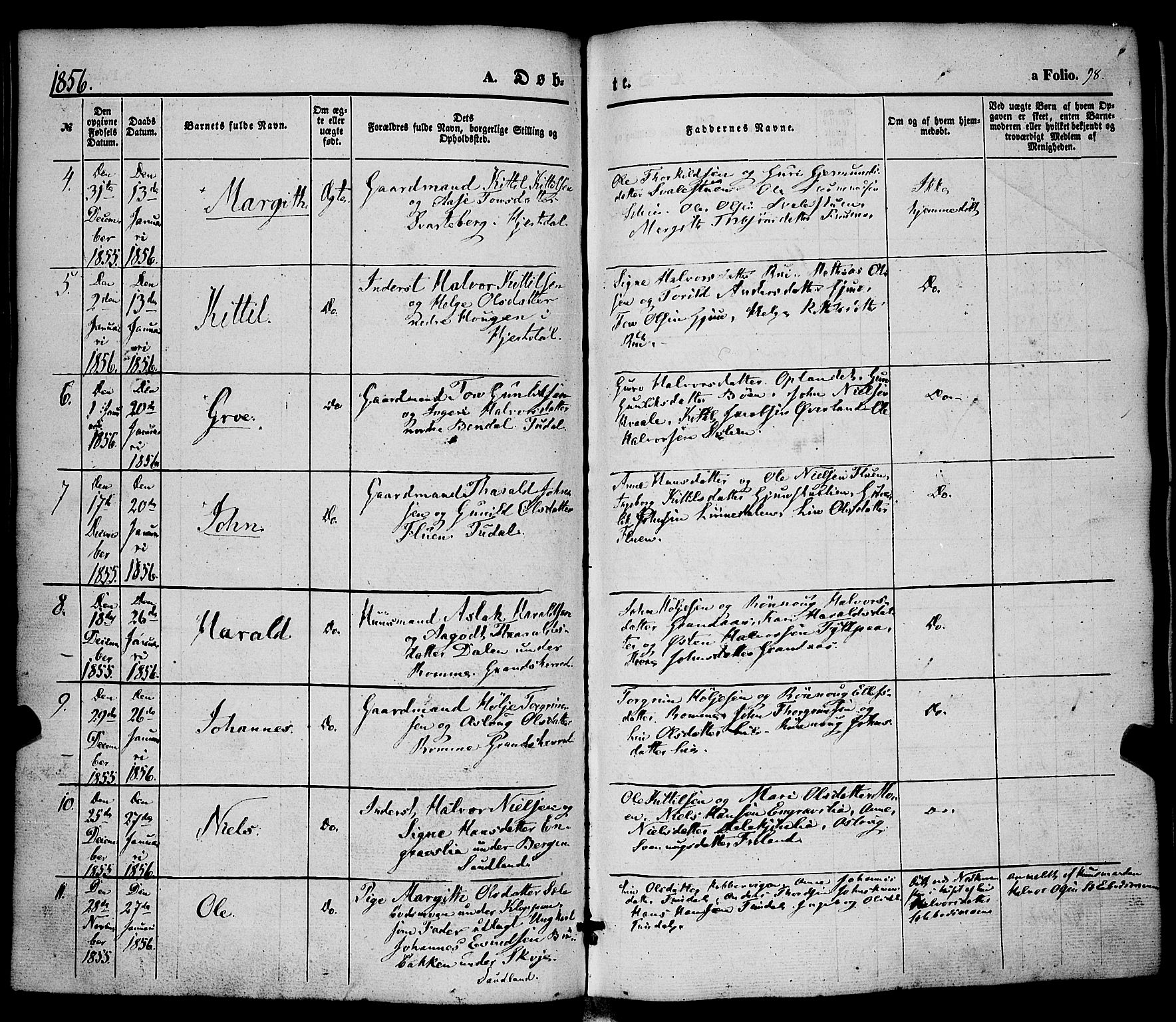 Hjartdal kirkebøker, SAKO/A-270/F/Fa/L0008: Parish register (official) no. I 8, 1844-1859, p. 98