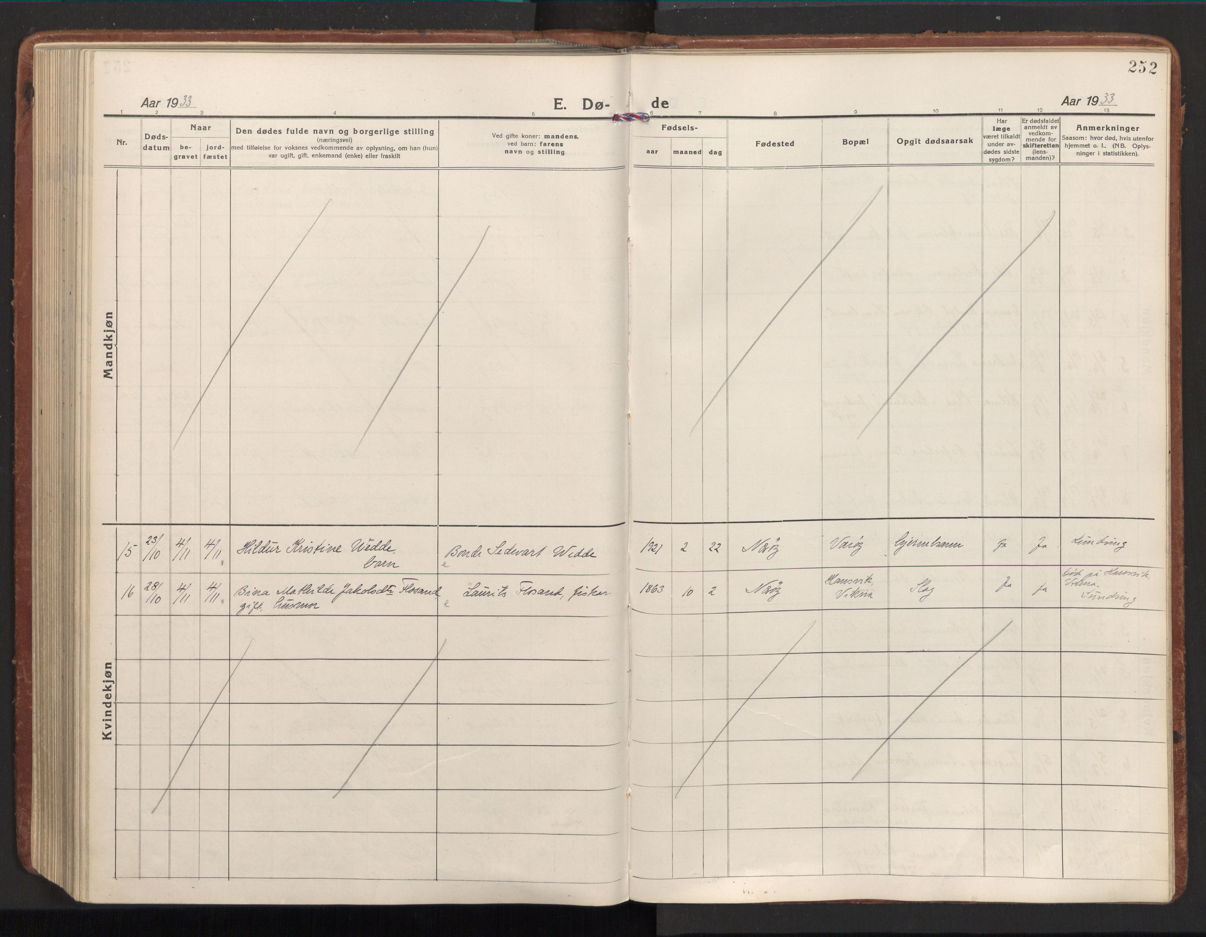 Ministerialprotokoller, klokkerbøker og fødselsregistre - Nord-Trøndelag, SAT/A-1458/784/L0678: Parish register (official) no. 784A13, 1921-1938, p. 252