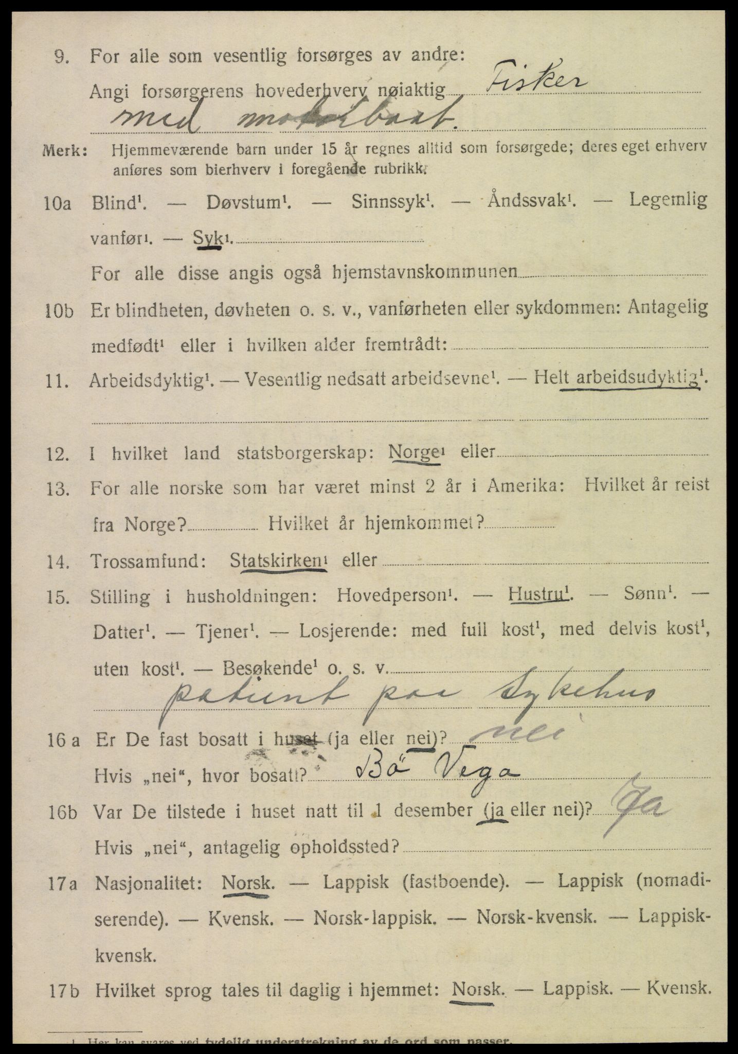 SAT, 1920 census for Alstahaug, 1920, p. 1232