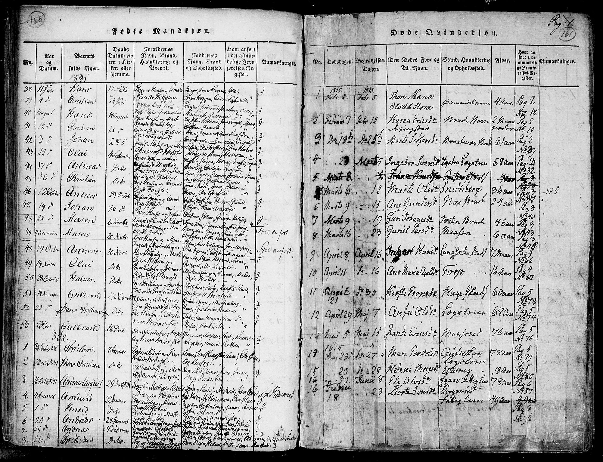 Trøgstad prestekontor Kirkebøker, SAO/A-10925/F/Fa/L0006: Parish register (official) no. I 6, 1815-1844, p. 161