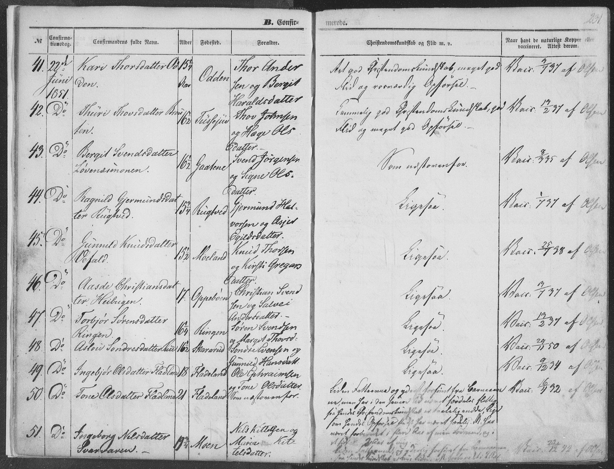 Seljord kirkebøker, AV/SAKO-A-20/F/Fa/L012b: Parish register (official) no. I 12B, 1850-1865, p. 231