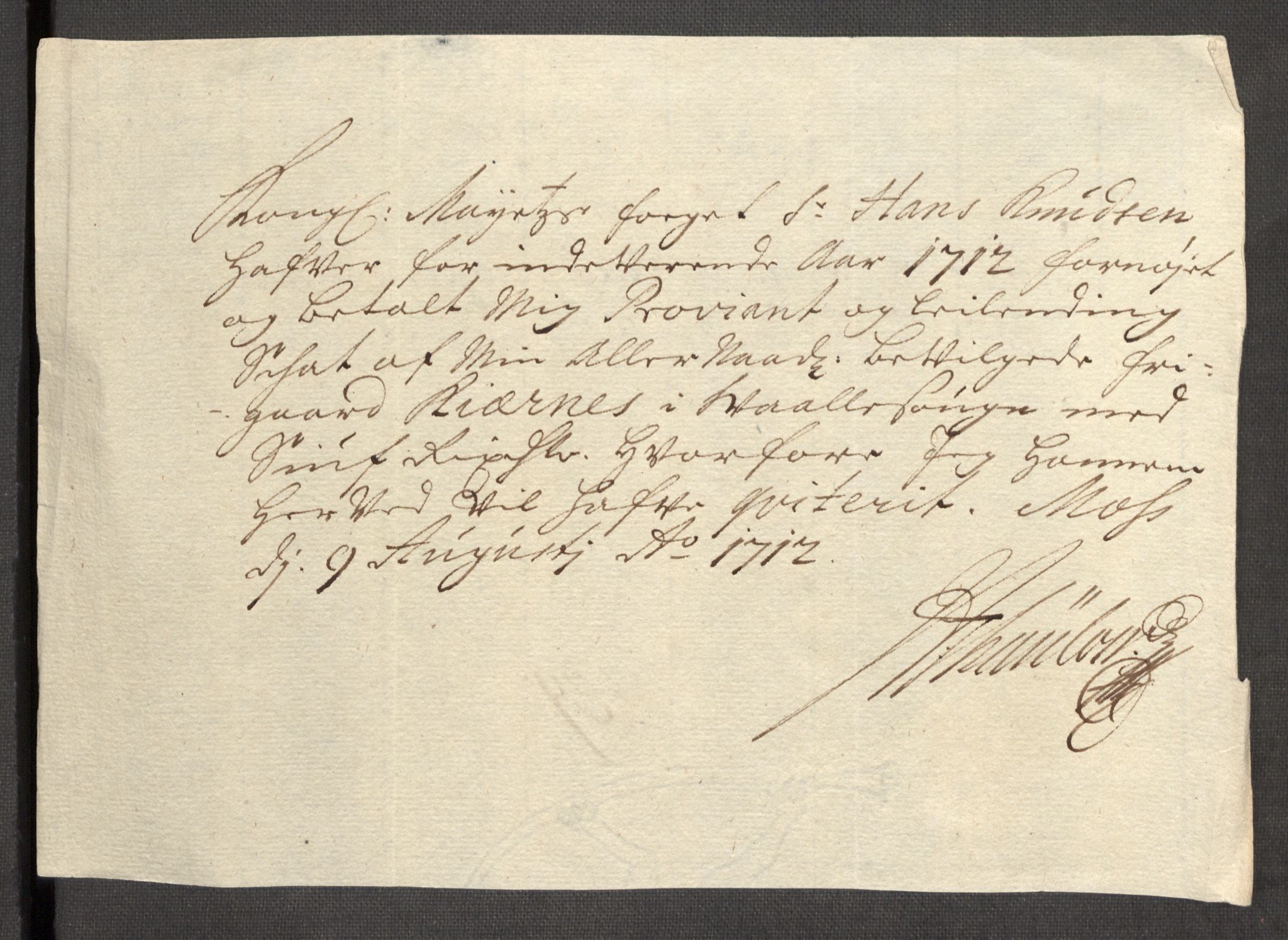 Rentekammeret inntil 1814, Reviderte regnskaper, Fogderegnskap, AV/RA-EA-4092/R04/L0137: Fogderegnskap Moss, Onsøy, Tune, Veme og Åbygge, 1712, p. 186