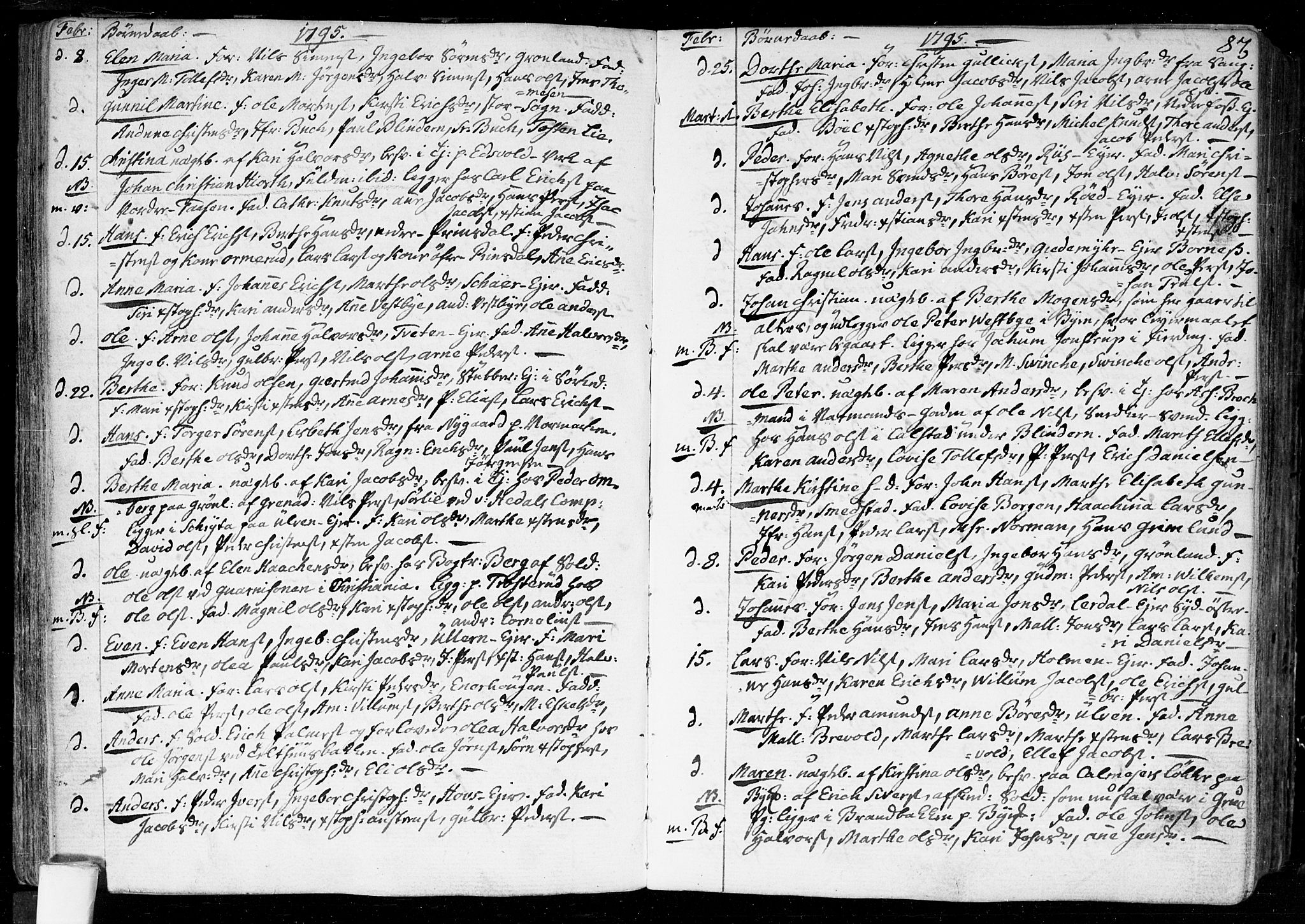 Aker prestekontor kirkebøker, SAO/A-10861/F/L0010: Parish register (official) no. 10, 1786-1809, p. 87