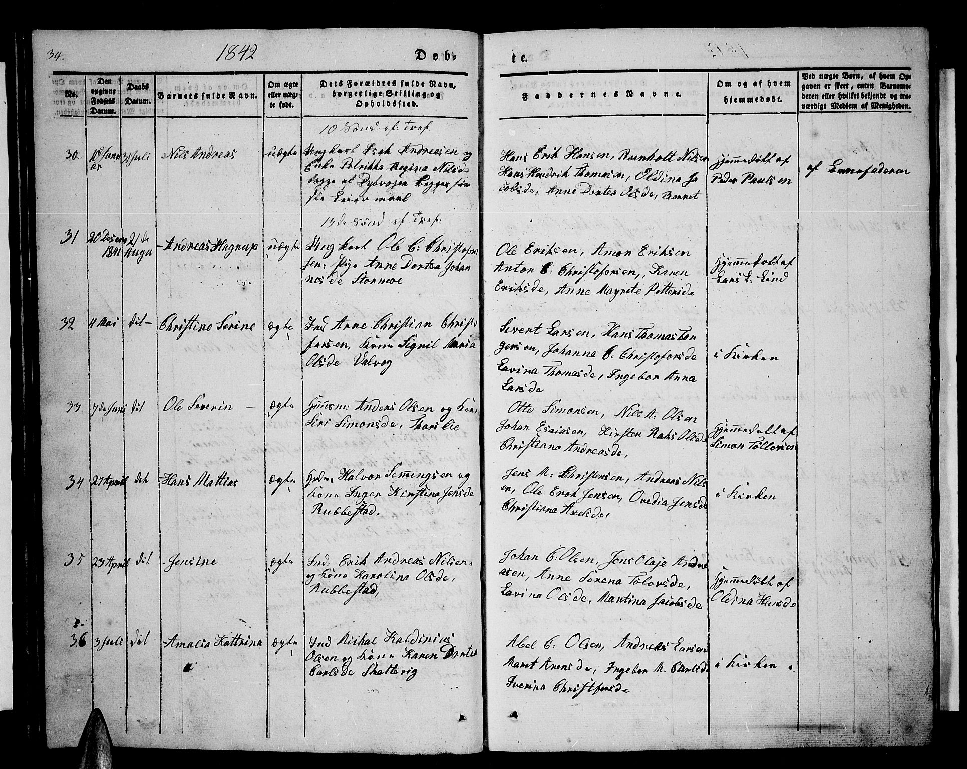 Tranøy sokneprestkontor, AV/SATØ-S-1313/I/Ia/Iab/L0001klokker: Parish register (copy) no. 1, 1835-1853, p. 34