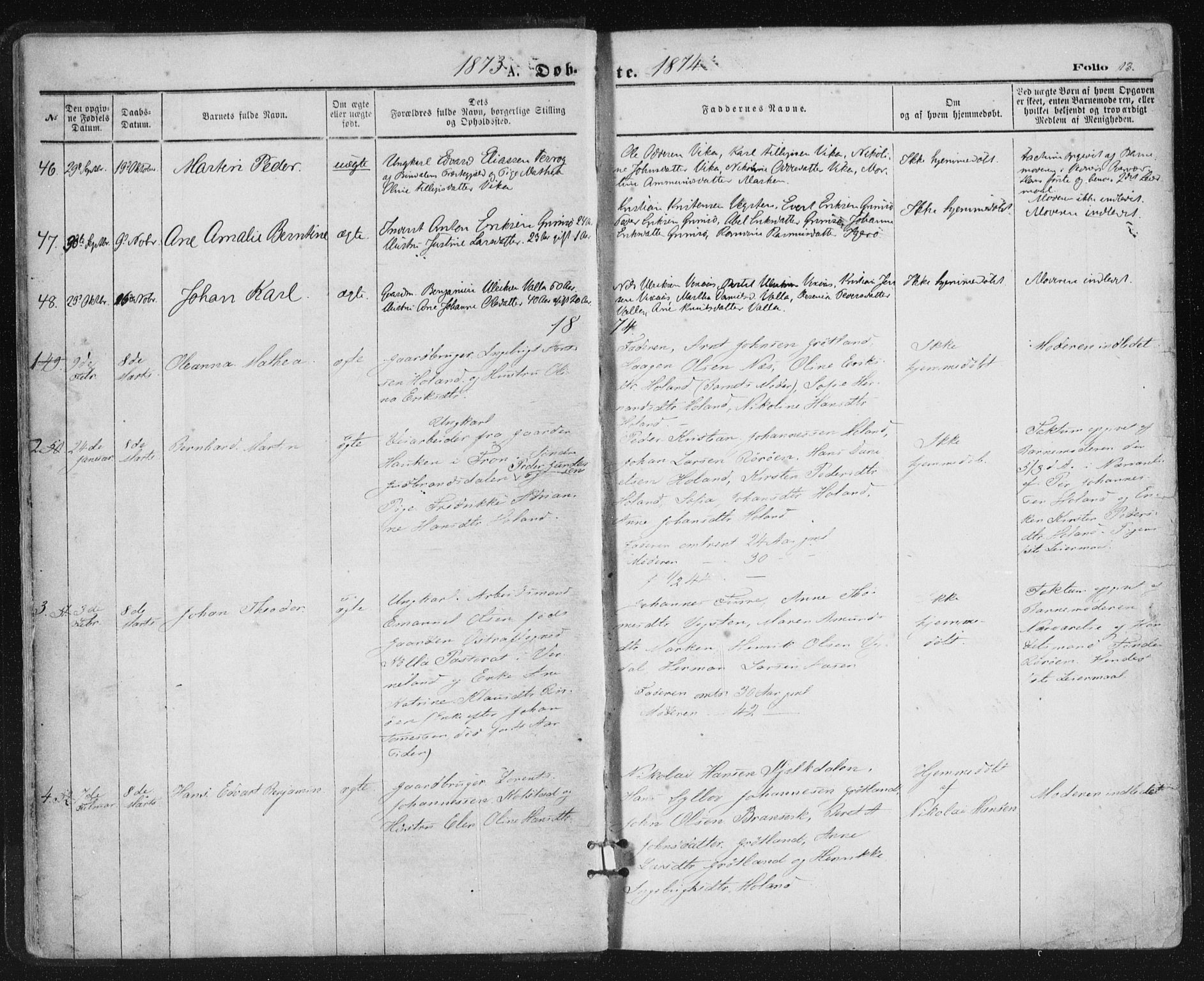 Ministerialprotokoller, klokkerbøker og fødselsregistre - Nordland, SAT/A-1459/816/L0241: Parish register (official) no. 816A07, 1870-1885, p. 13