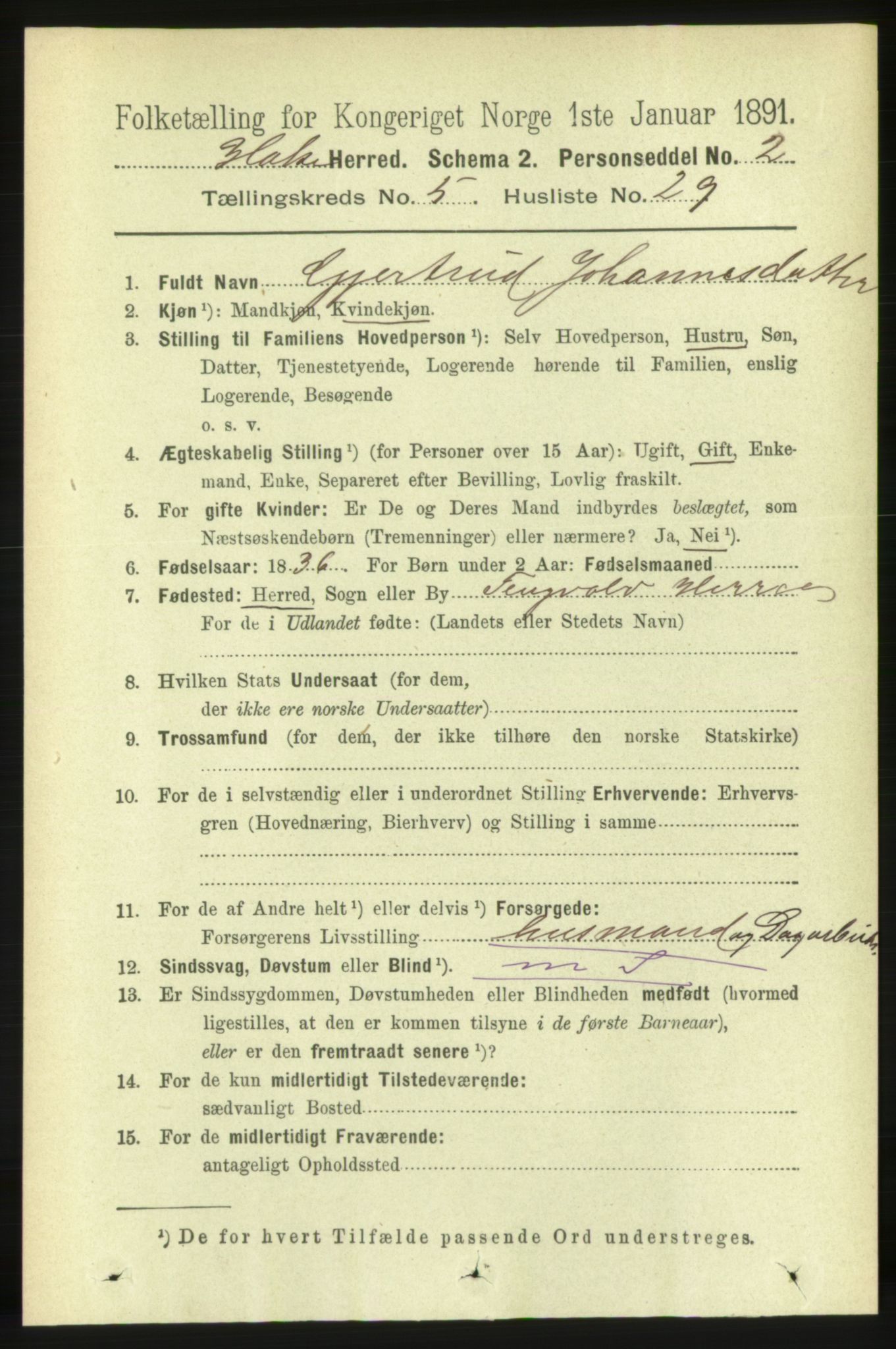 RA, 1891 census for 1571 Halsa, 1891, p. 1344