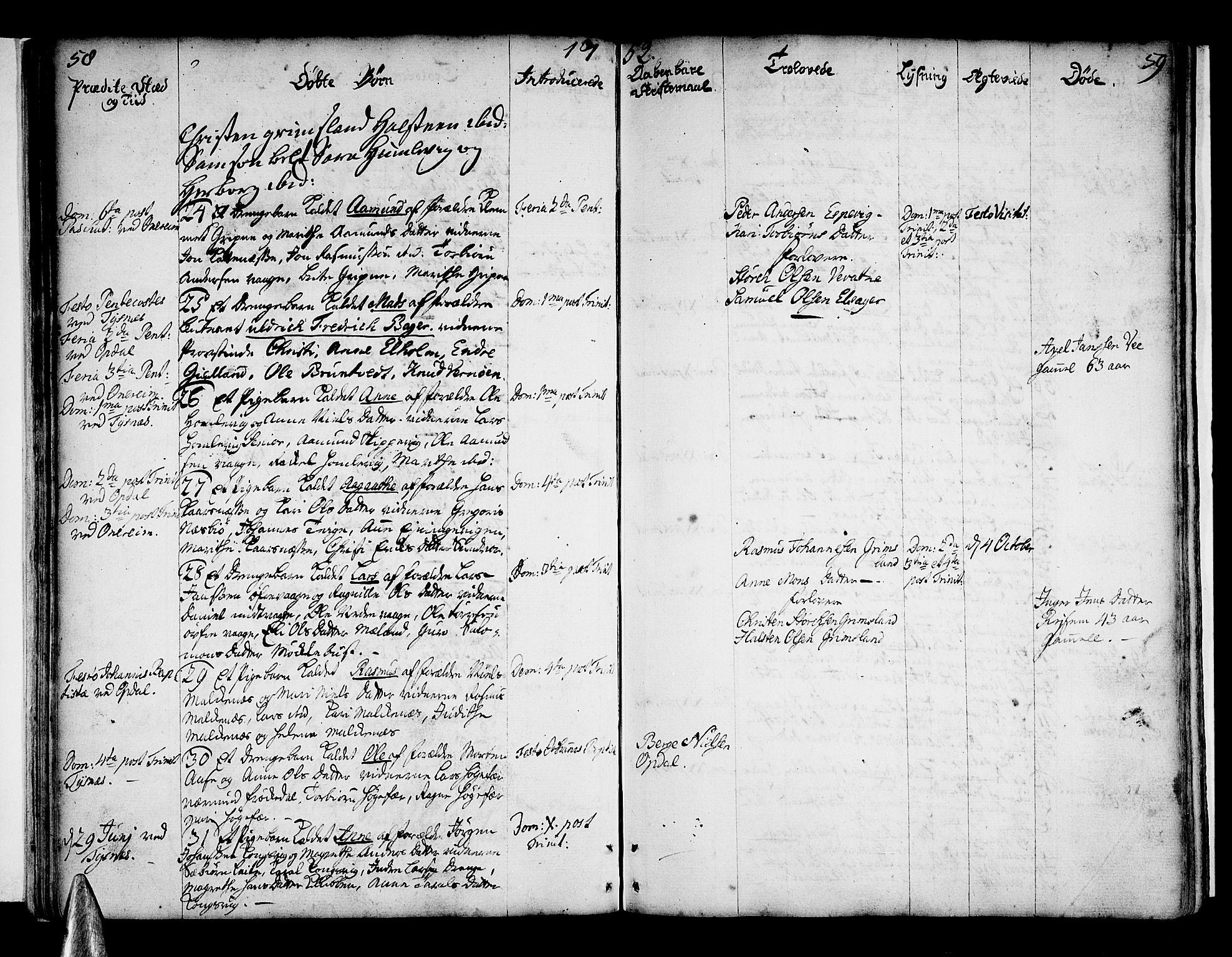 Tysnes sokneprestembete, SAB/A-78601/H/Haa: Parish register (official) no. A 4, 1750-1761, p. 58-59