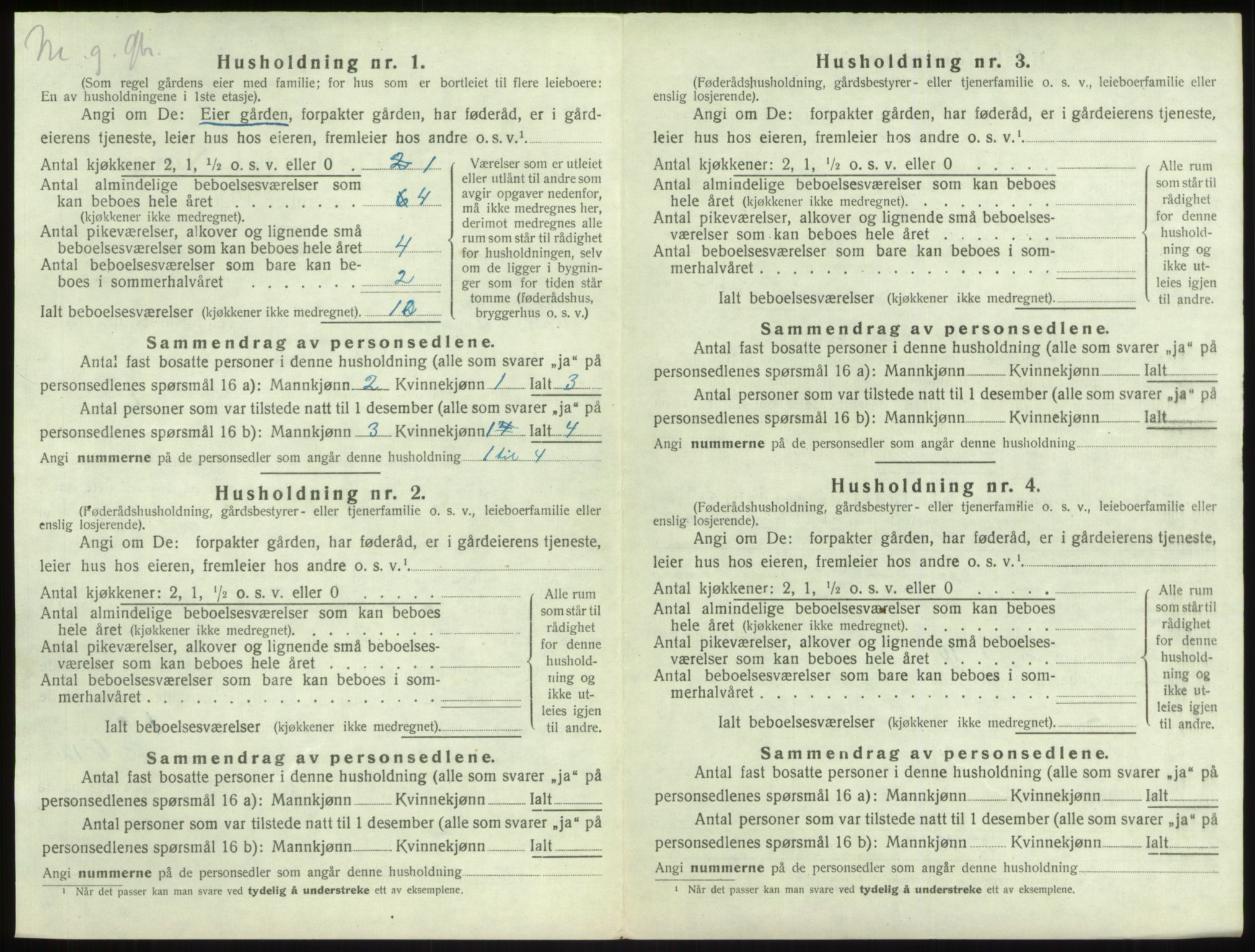 SAB, 1920 census for Vik, 1920, p. 1176