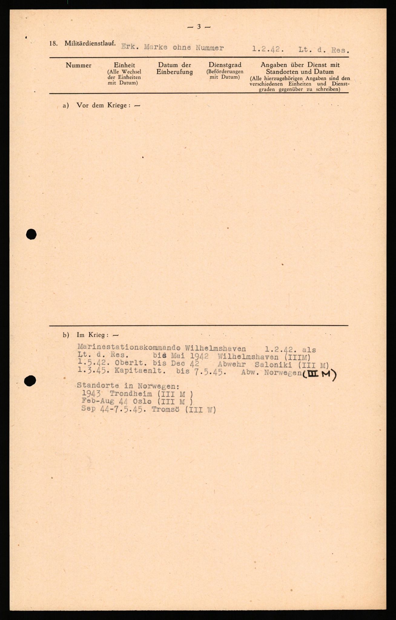 Forsvaret, Forsvarets overkommando II, AV/RA-RAFA-3915/D/Db/L0039: CI Questionaires. Tyske okkupasjonsstyrker i Norge. Østerrikere., 1945-1946, p. 42