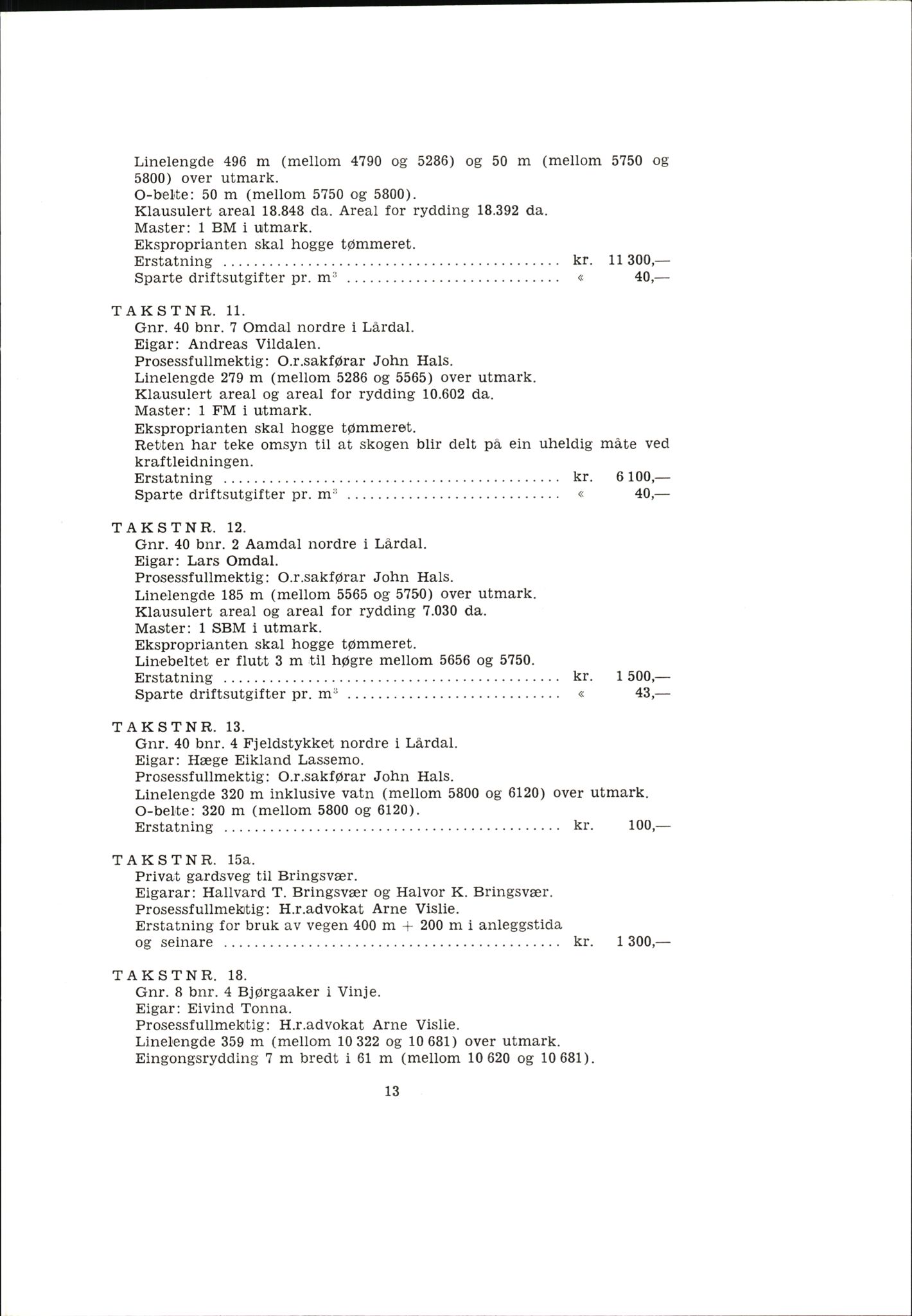 Vest-Telemark sorenskriveri, AV/SAKO-A-134/F/Fo/Fob/L0002: Skjønn/rettsbøker for kraftutbygging/veg, 1963-1968, p. 15