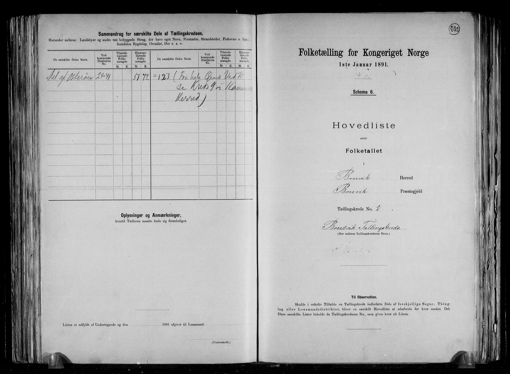 RA, 1891 census for 1251 Bruvik, 1891, p. 7
