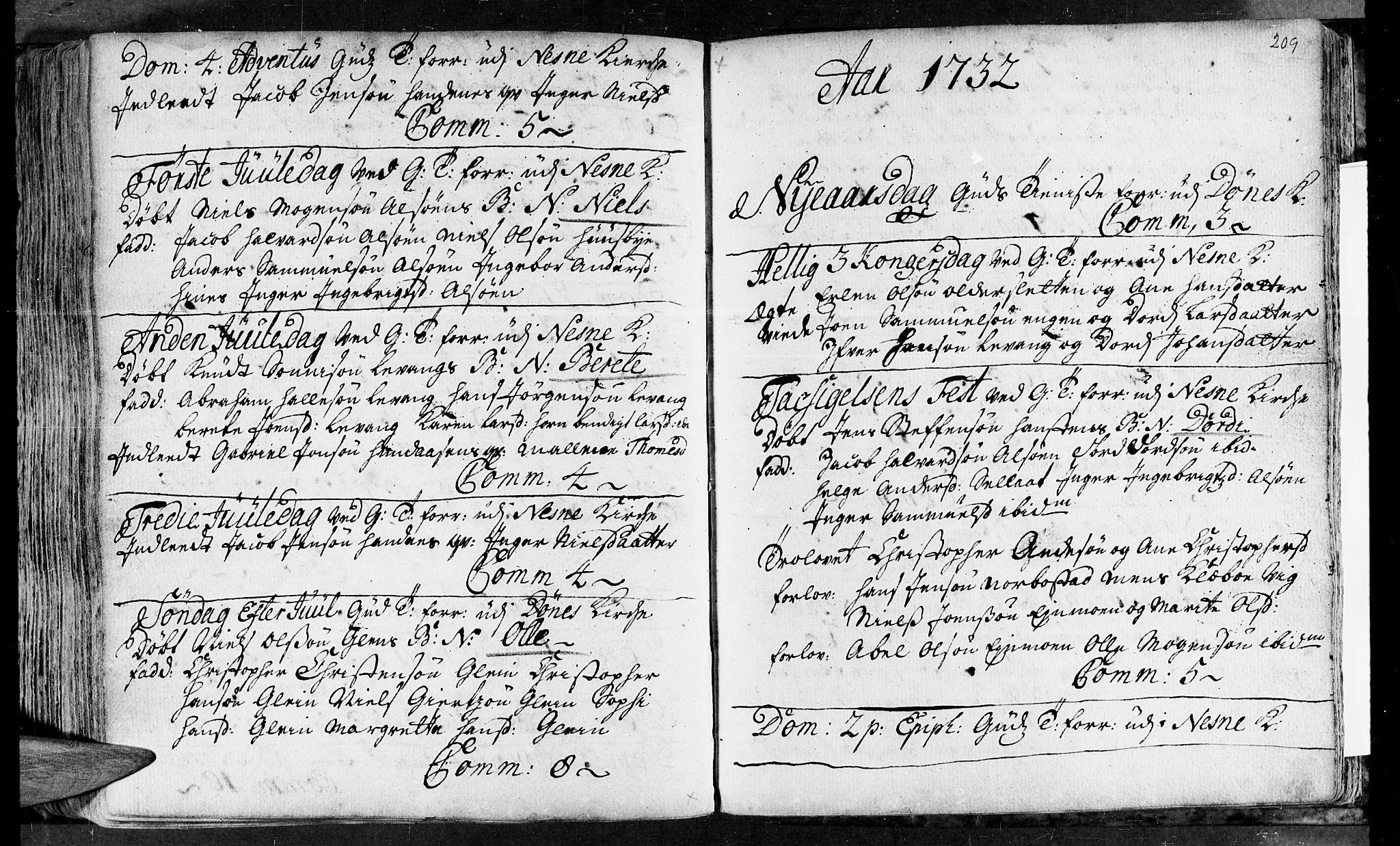 Ministerialprotokoller, klokkerbøker og fødselsregistre - Nordland, SAT/A-1459/838/L0542: Parish register (official) no. 838A01, 1704-1737, p. 209