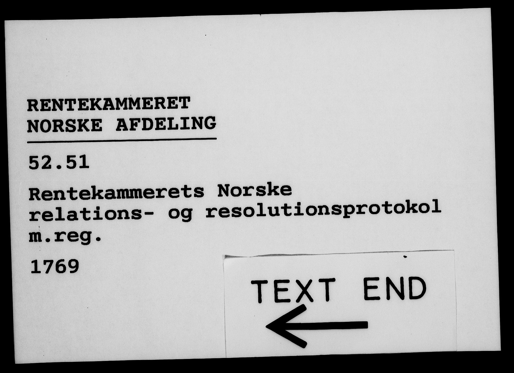 Rentekammeret, Kammerkanselliet, AV/RA-EA-3111/G/Gf/Gfa/L0051: Norsk relasjons- og resolusjonsprotokoll (merket RK 52.51), 1769, p. 302