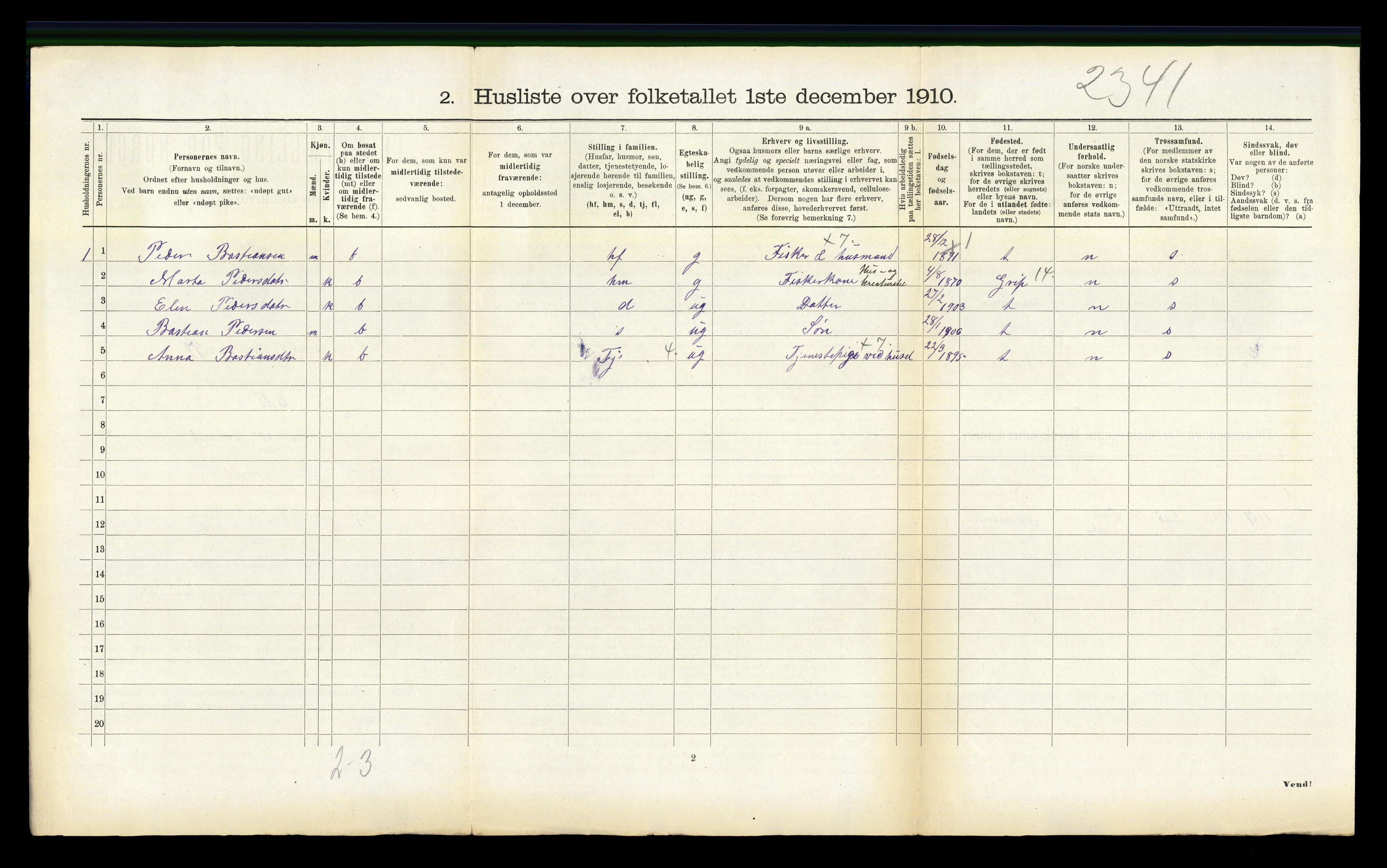 RA, 1910 census for Edøy, 1910, p. 883