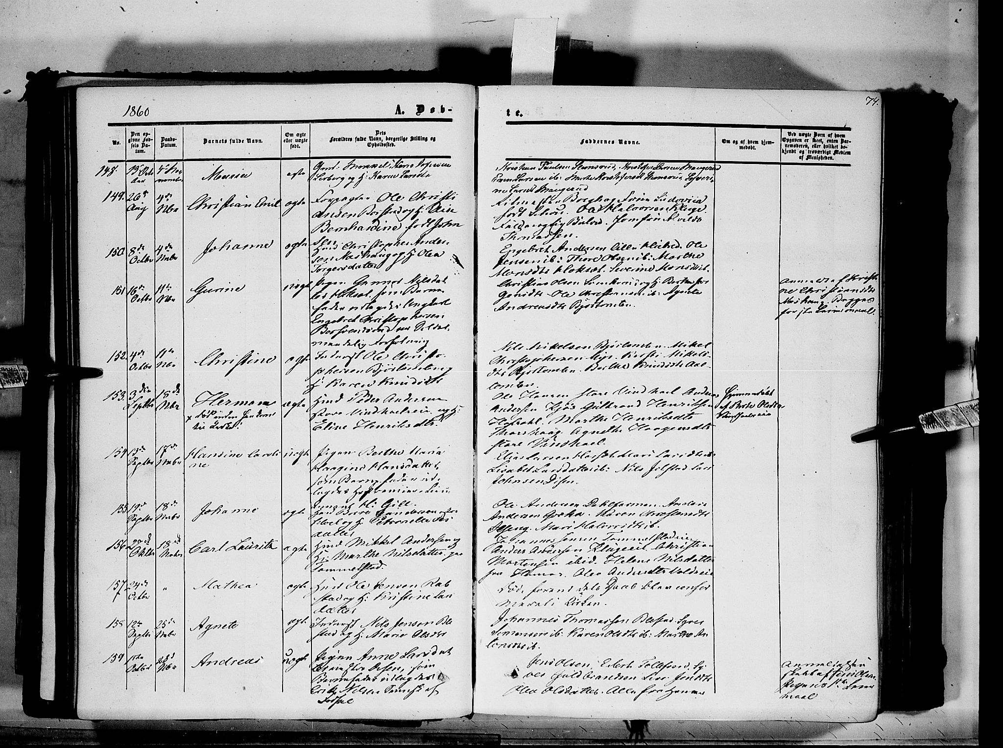 Vang prestekontor, Hedmark, AV/SAH-PREST-008/H/Ha/Haa/L0012: Parish register (official) no. 12, 1855-1870, p. 74