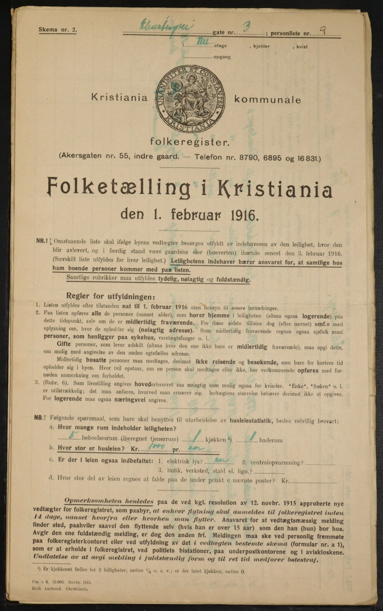 OBA, Municipal Census 1916 for Kristiania, 1916, p. 20742