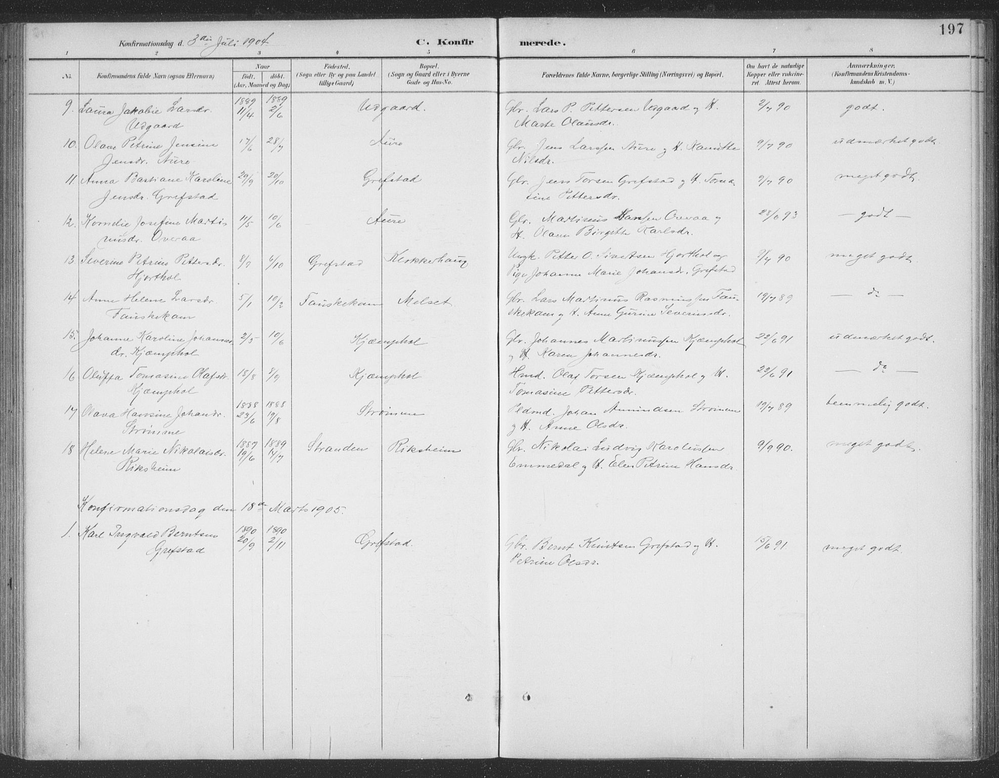 Ministerialprotokoller, klokkerbøker og fødselsregistre - Møre og Romsdal, AV/SAT-A-1454/523/L0335: Parish register (official) no. 523A02, 1891-1911, p. 197