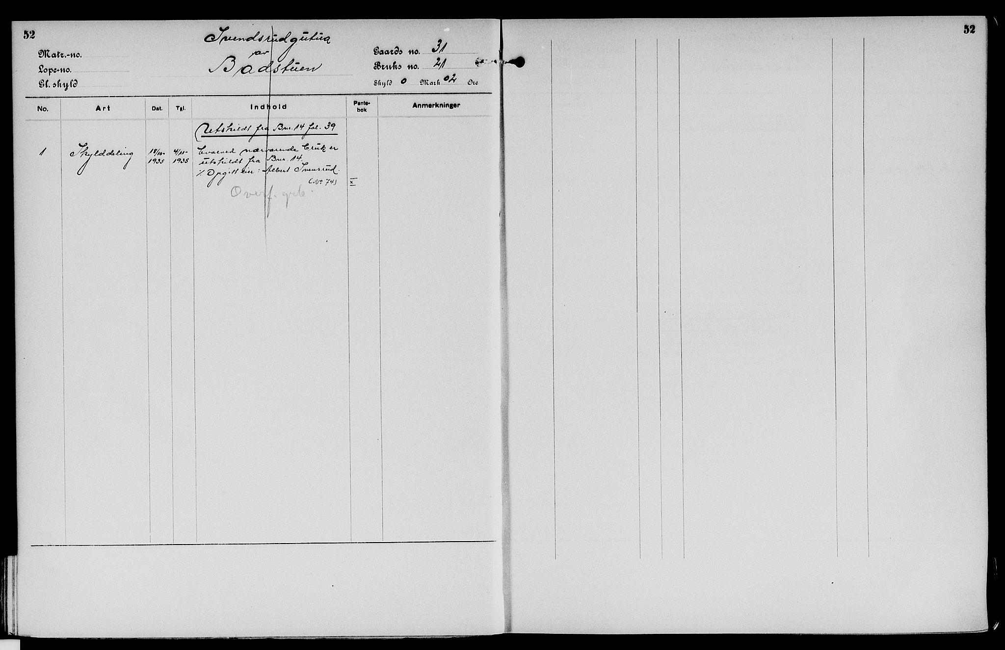 Vinger og Odal sorenskriveri, SAH/TING-022/H/Ha/Hac/Hacc/L0006: Mortgage register no. 3.6, 1923, p. 52