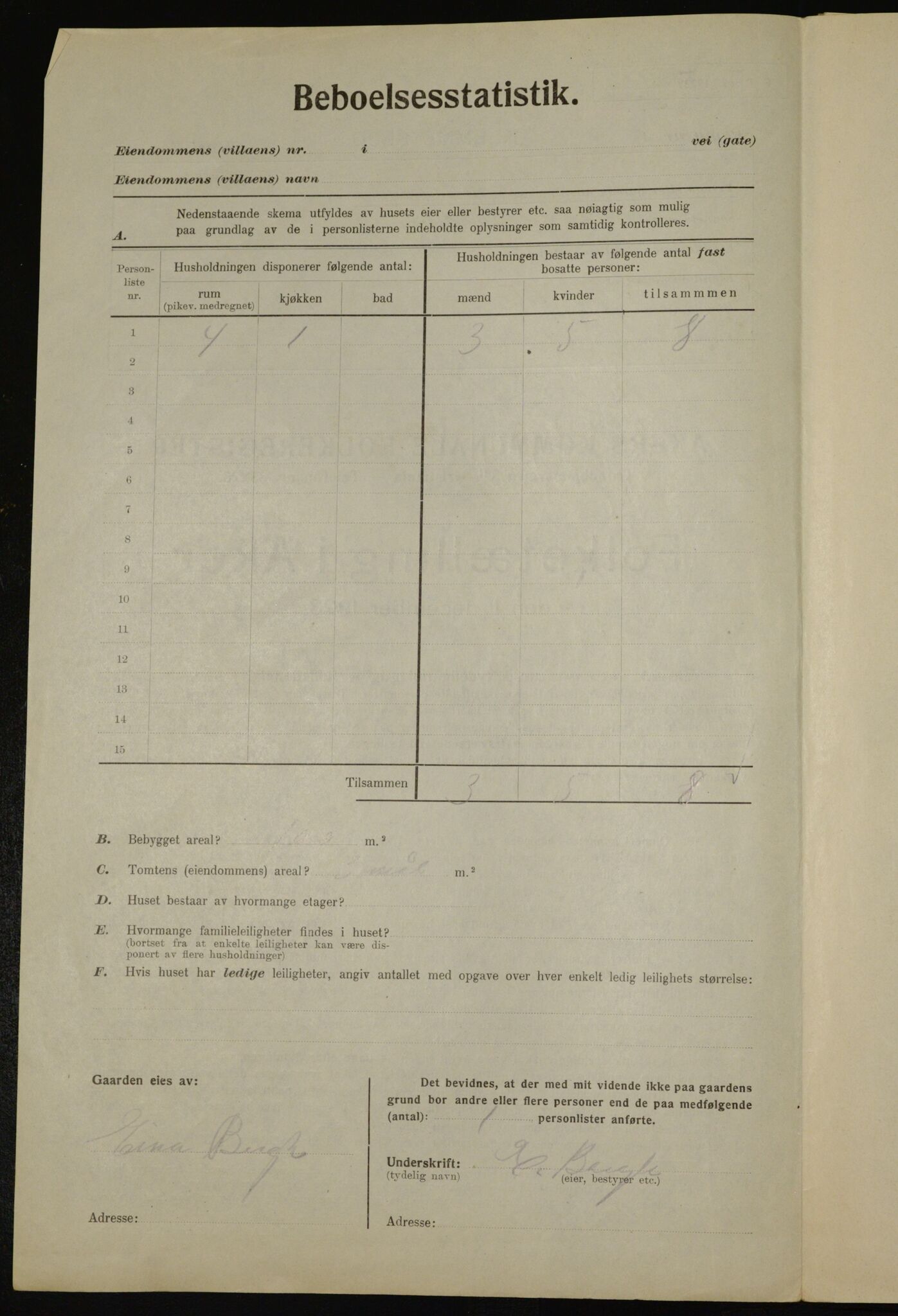 , Municipal Census 1923 for Aker, 1923, p. 43503