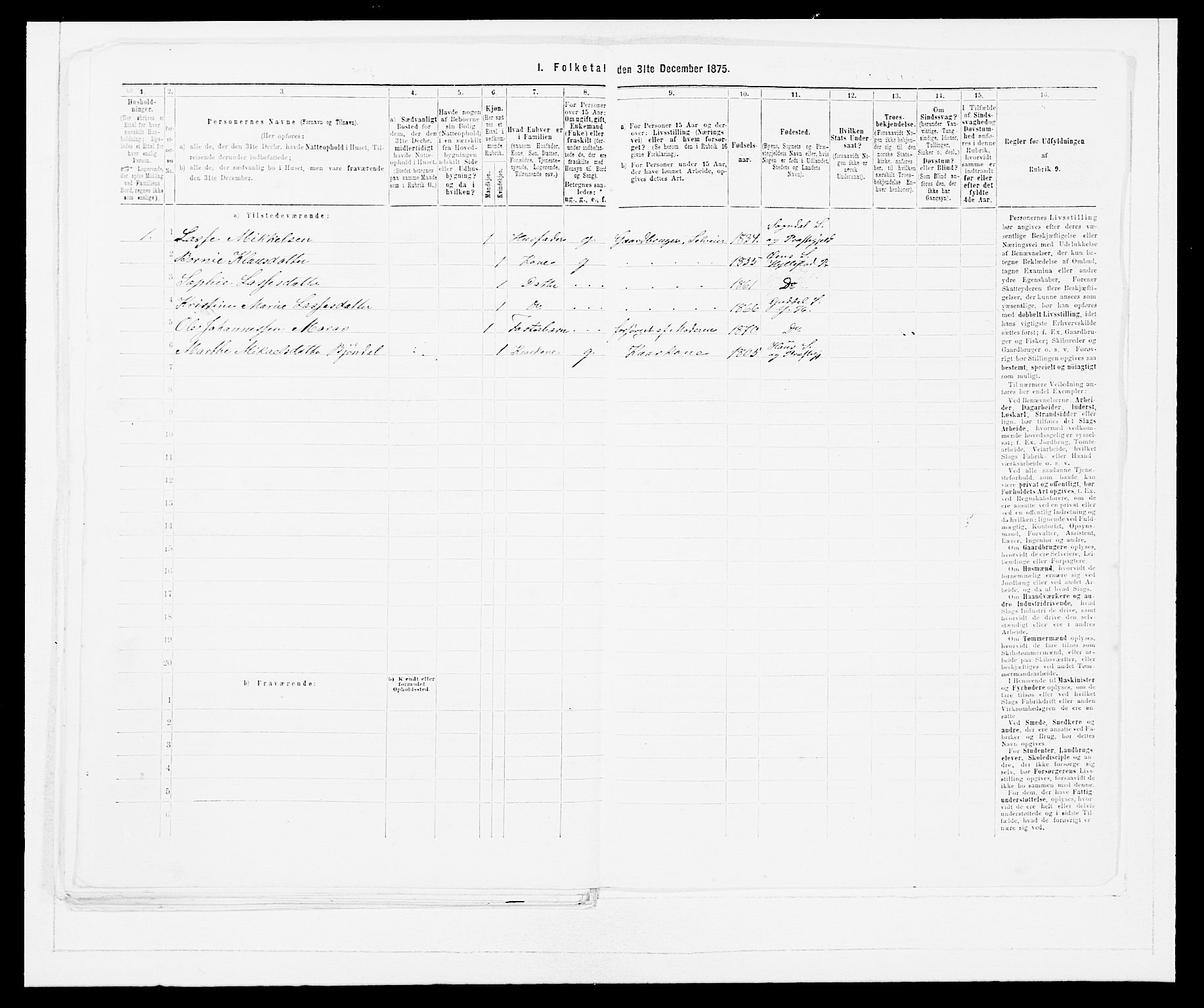 SAB, 1875 census for 1429P Ytre Holmedal, 1875, p. 1112