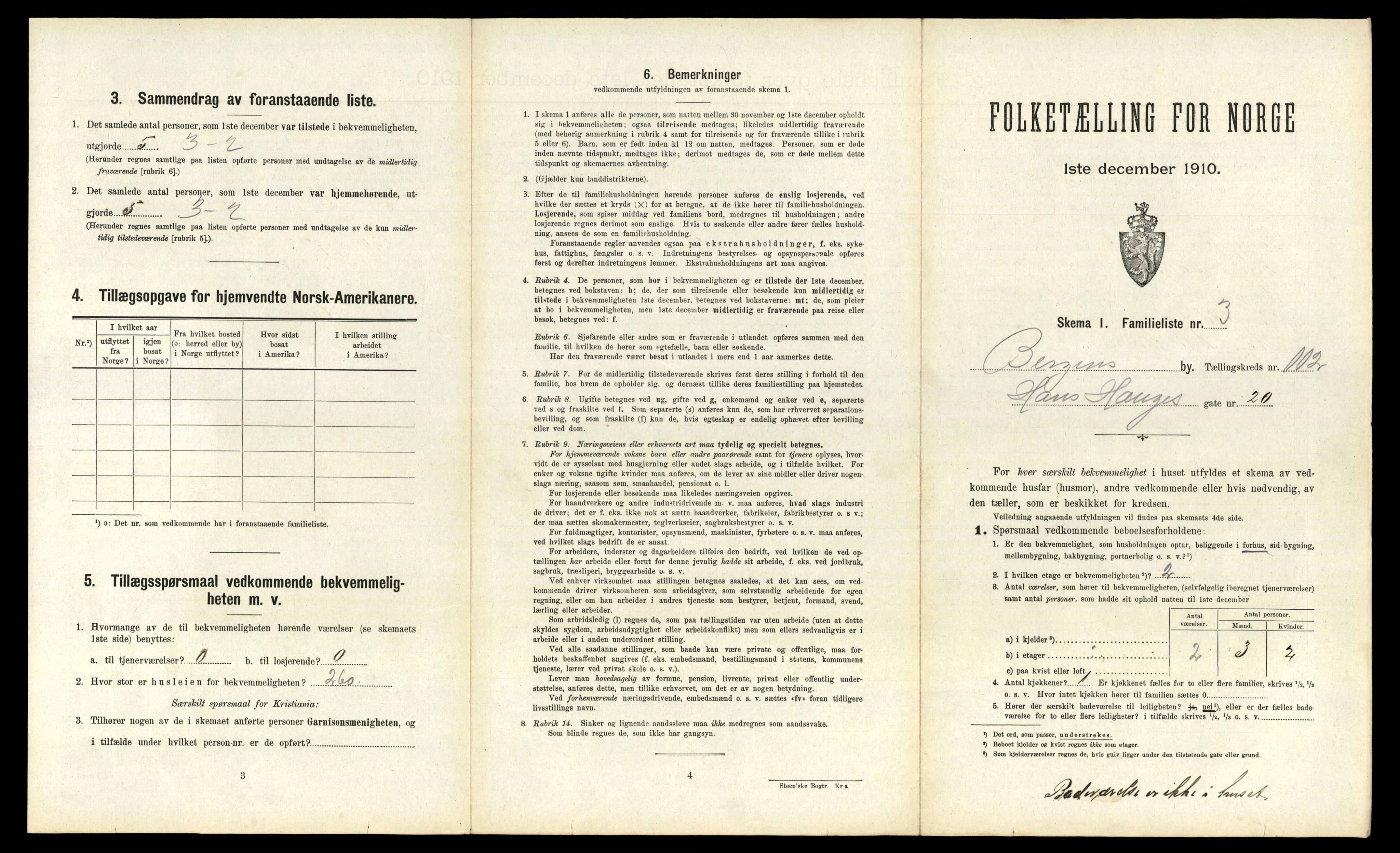 RA, 1910 census for Bergen, 1910, p. 38955