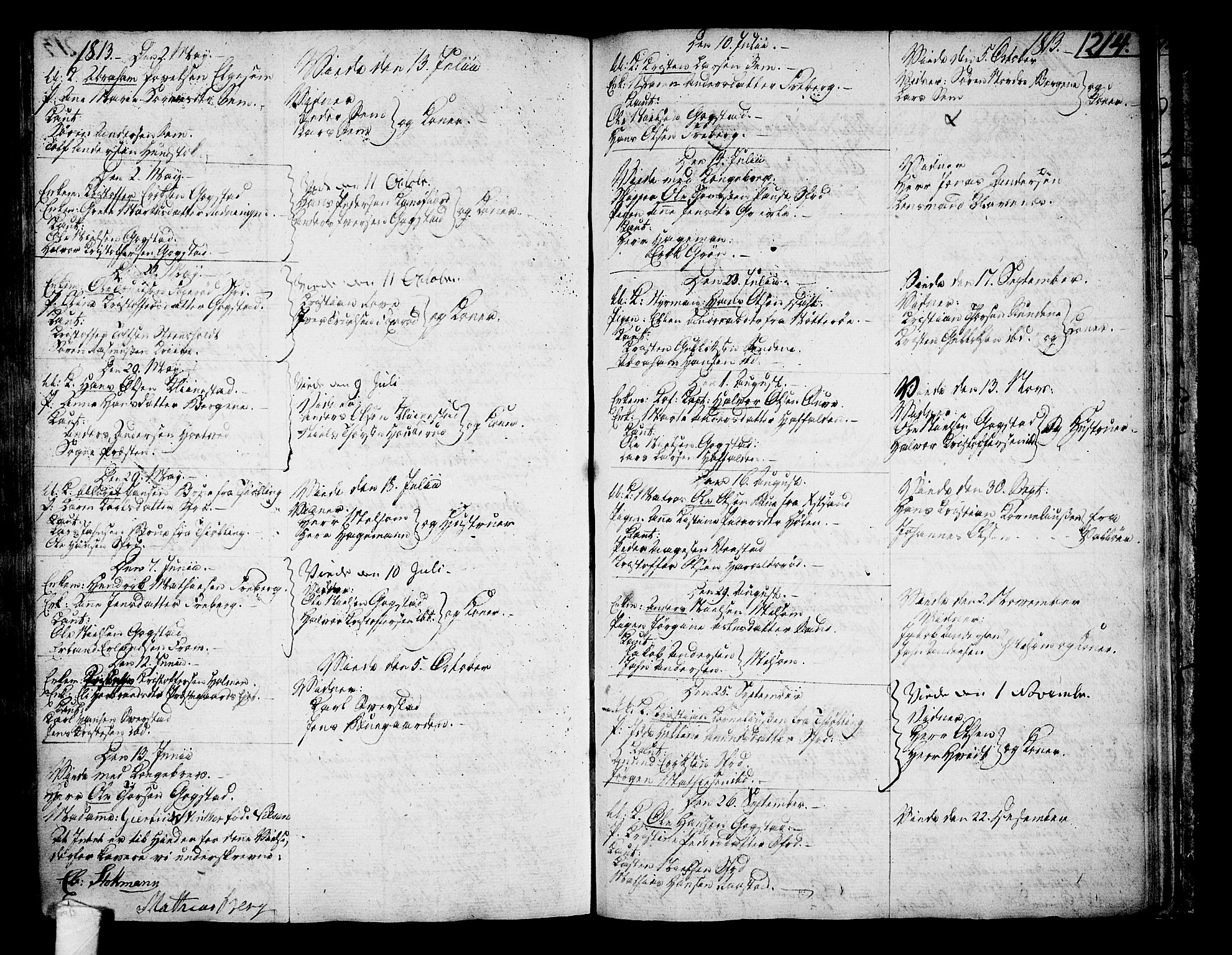 Sandar kirkebøker, SAKO/A-243/F/Fa/L0003: Parish register (official) no. 3, 1789-1814, p. 214