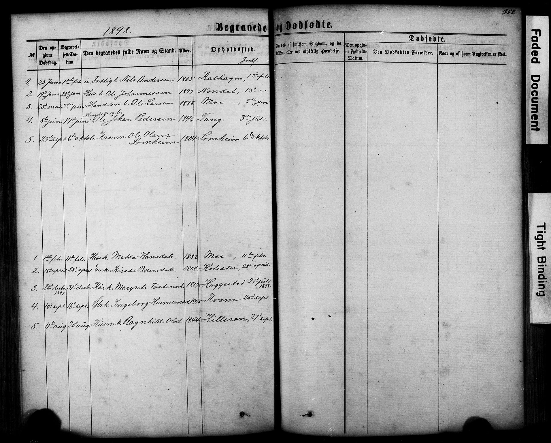 Hafslo sokneprestembete, AV/SAB-A-80301/H/Hab/Haba/L0001: Parish register (copy) no. A 1, 1866-1908, p. 352