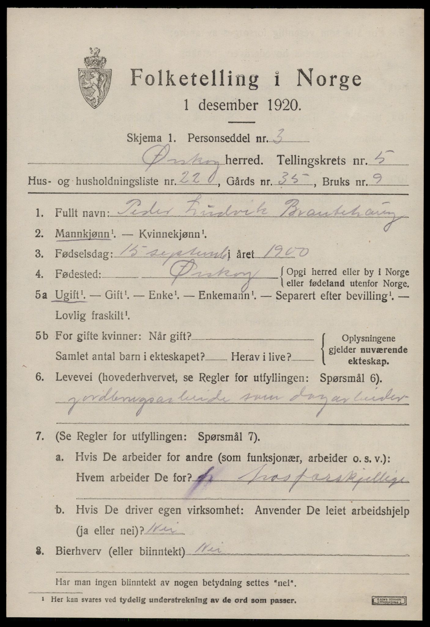 SAT, 1920 census for Ørskog, 1920, p. 3294