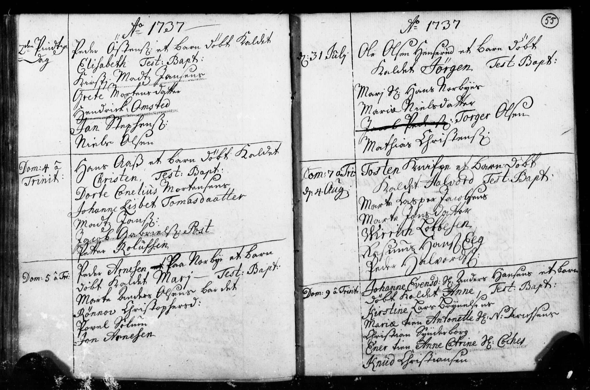 Strømsø kirkebøker, AV/SAKO-A-246/F/Fb/L0001: Parish register (official) no. II 1, 1725-1737, p. 55