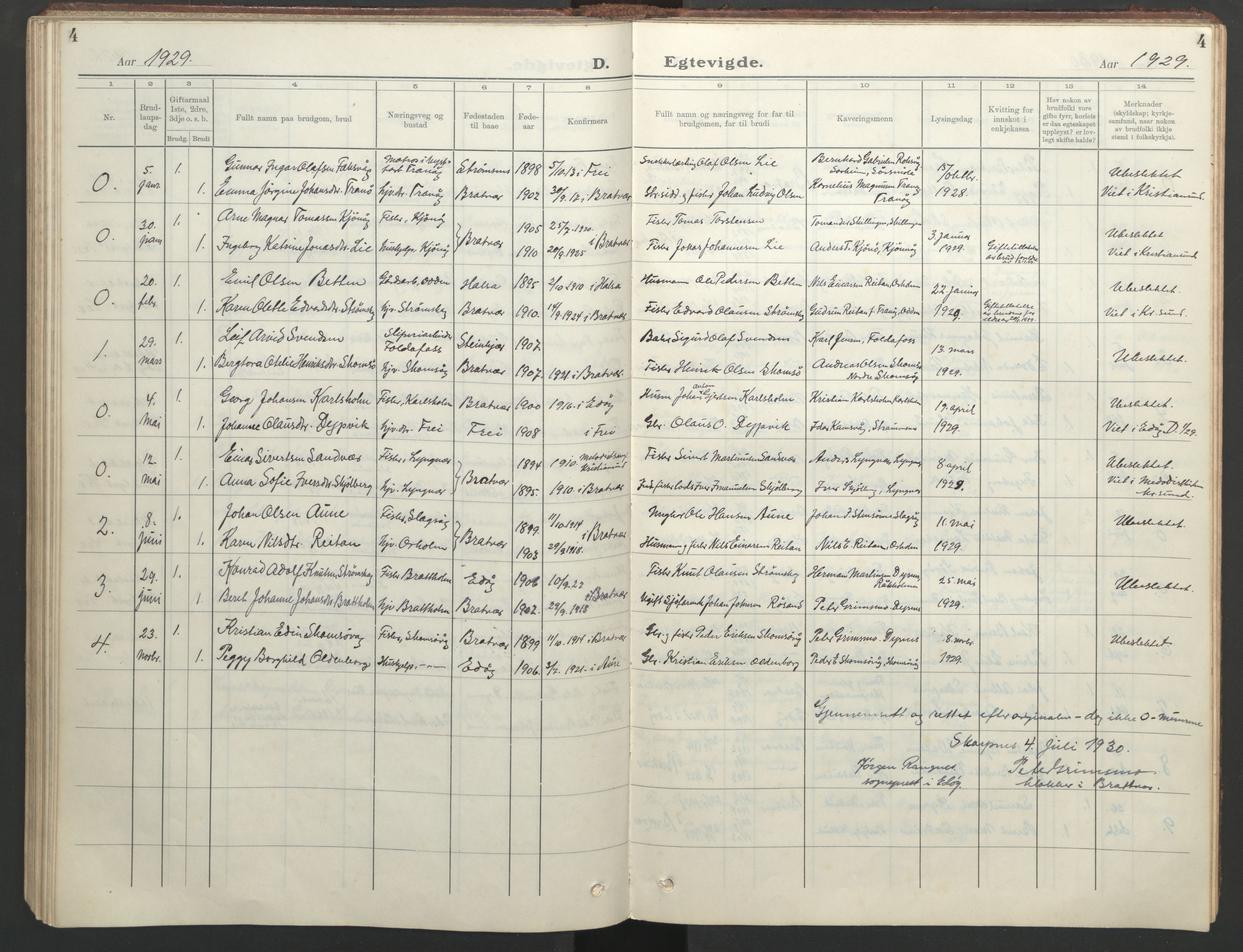 Ministerialprotokoller, klokkerbøker og fødselsregistre - Møre og Romsdal, AV/SAT-A-1454/582/L0950: Parish register (copy) no. 582C02, 1926-1950, p. 4